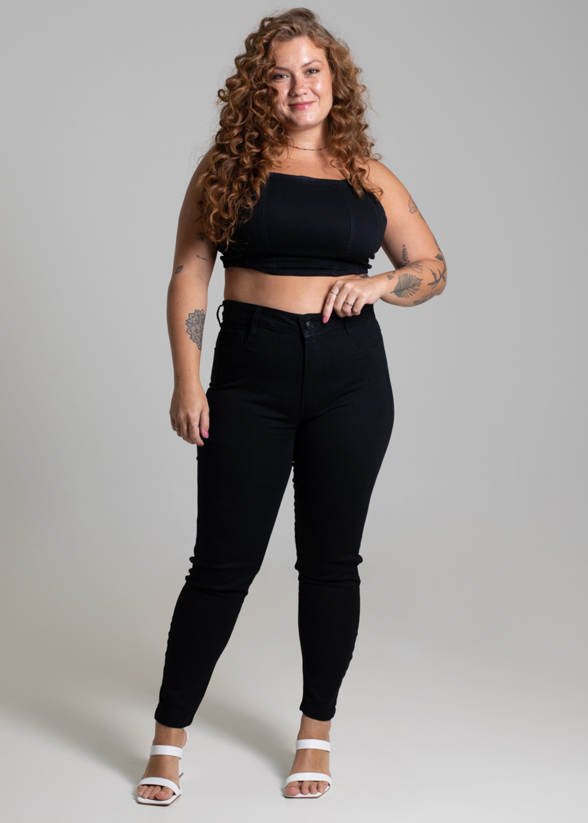 Sawary Plus Size Super Lipo Canvas Pants - 265870 BLACK