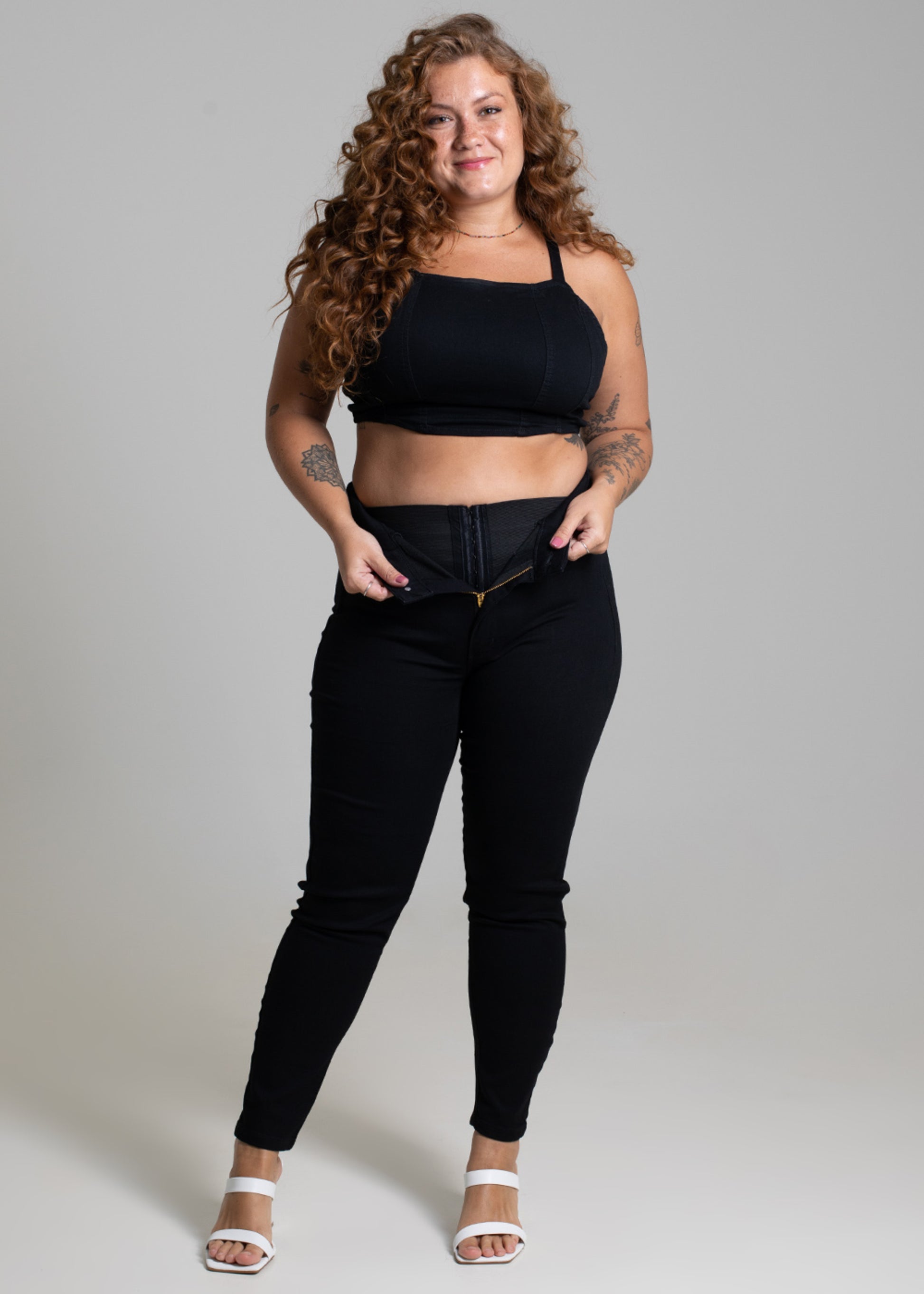 Sawary Plus Size Super Lipo Canvas Pants - 265870 BLACK