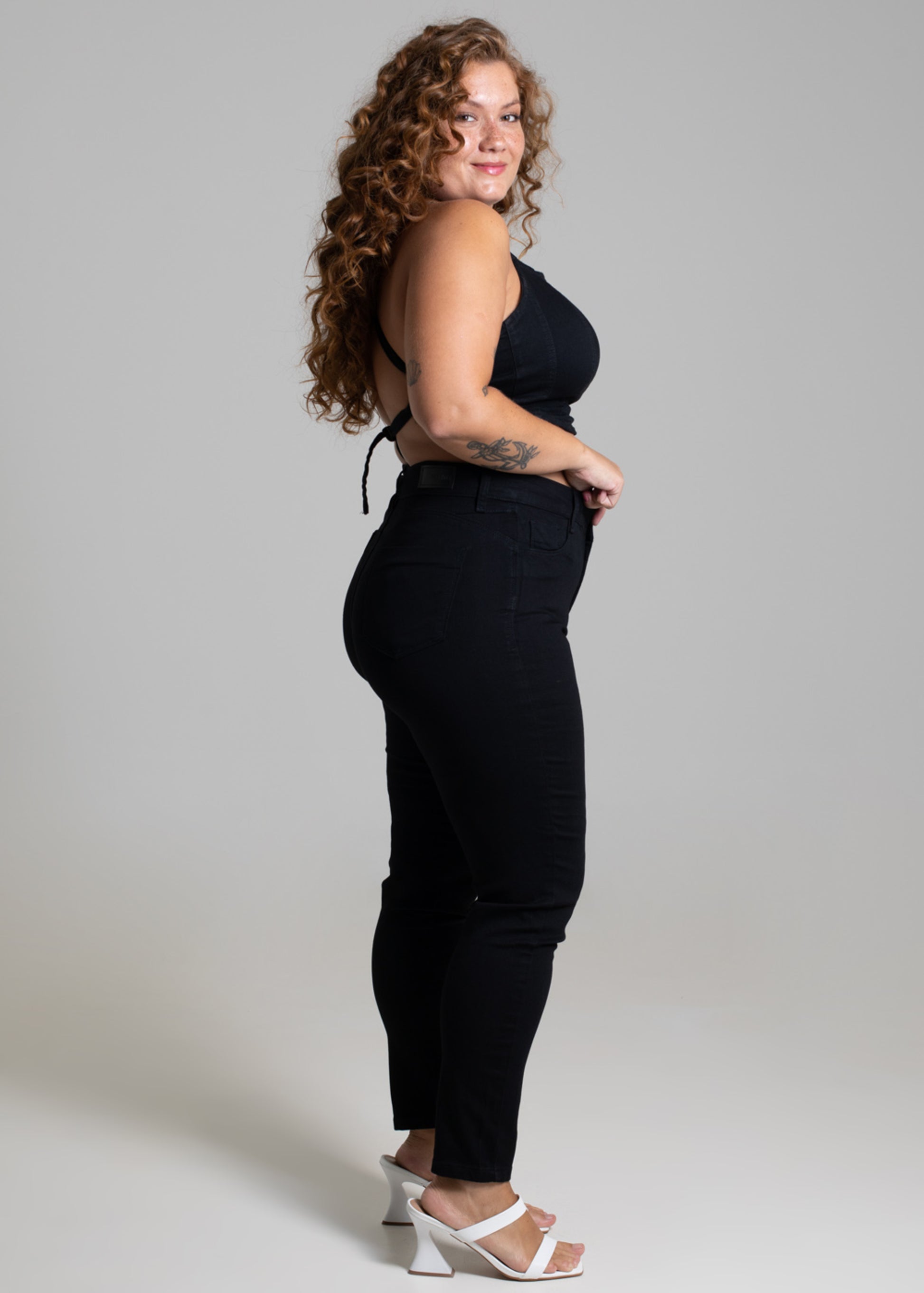 Sawary Plus Size Super Lipo Canvas Pants - 265870 BLACK