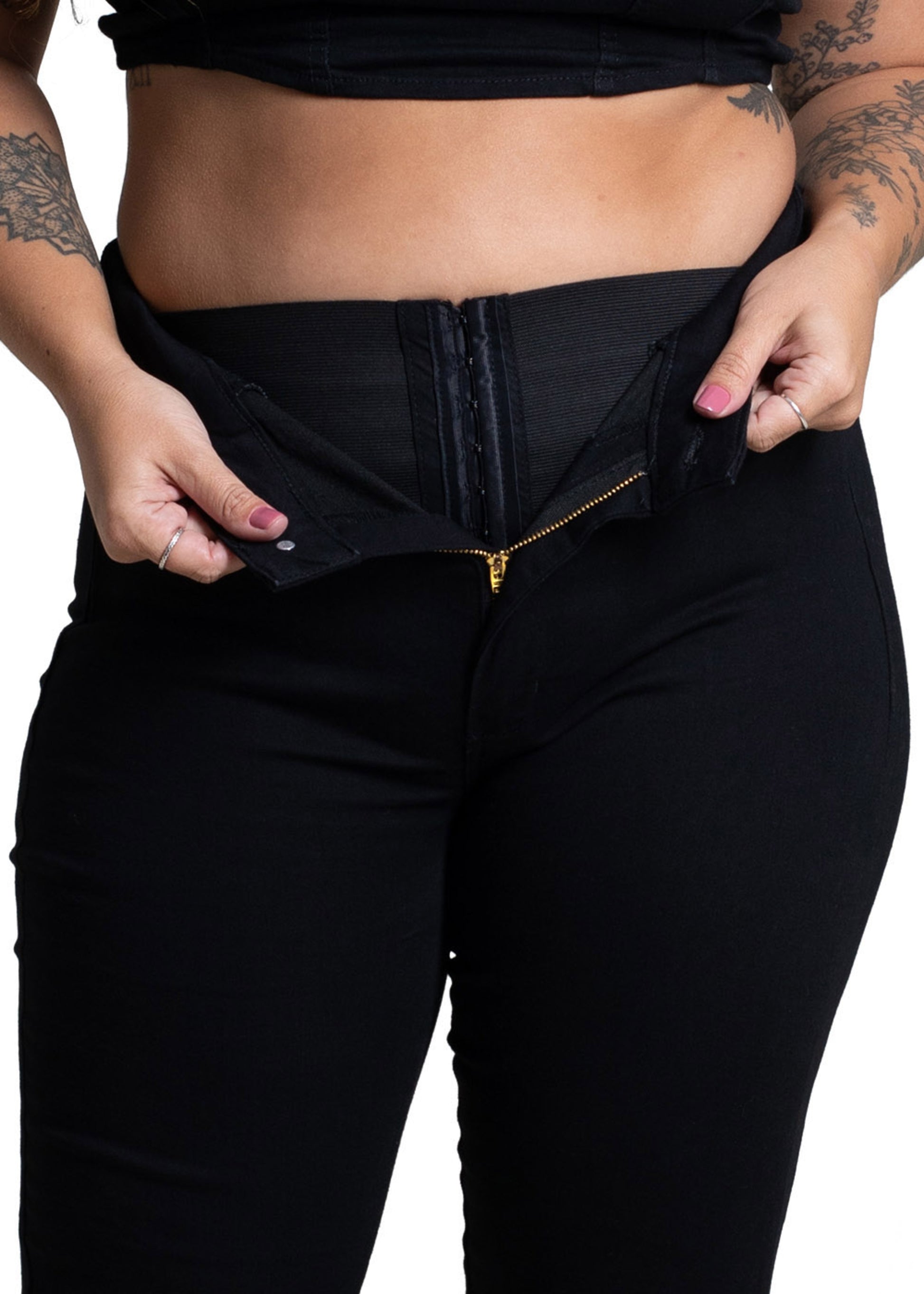 Sawary Plus Size Super Lipo Canvas Pants - 265870 BLACK