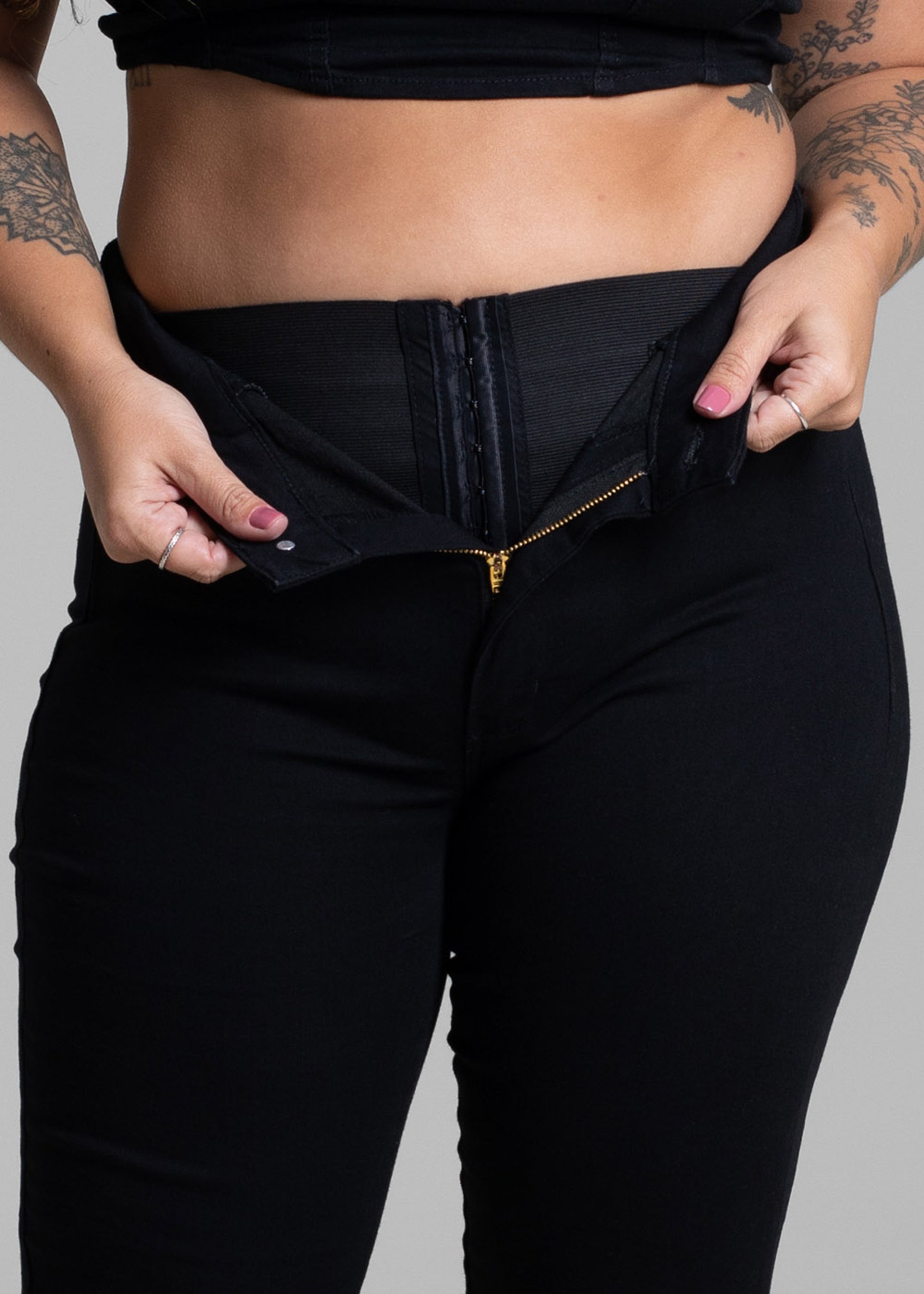 Sawary Plus Size Super Lipo Canvas Pants - 265870 BLACK