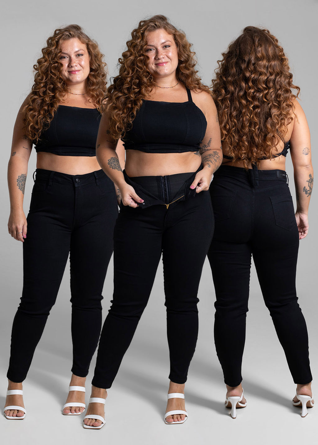 Sawary Plus Size Super Lipo Canvas Pants - 265870 BLACK