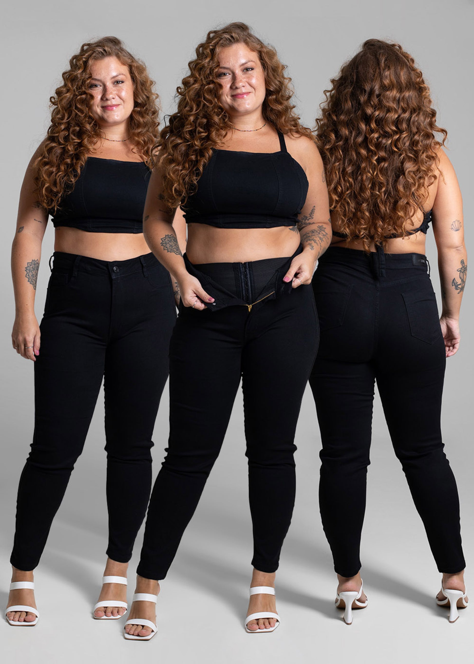 Sawary Plus Size Super Lipo Canvas Pants - 265870 BLACK
