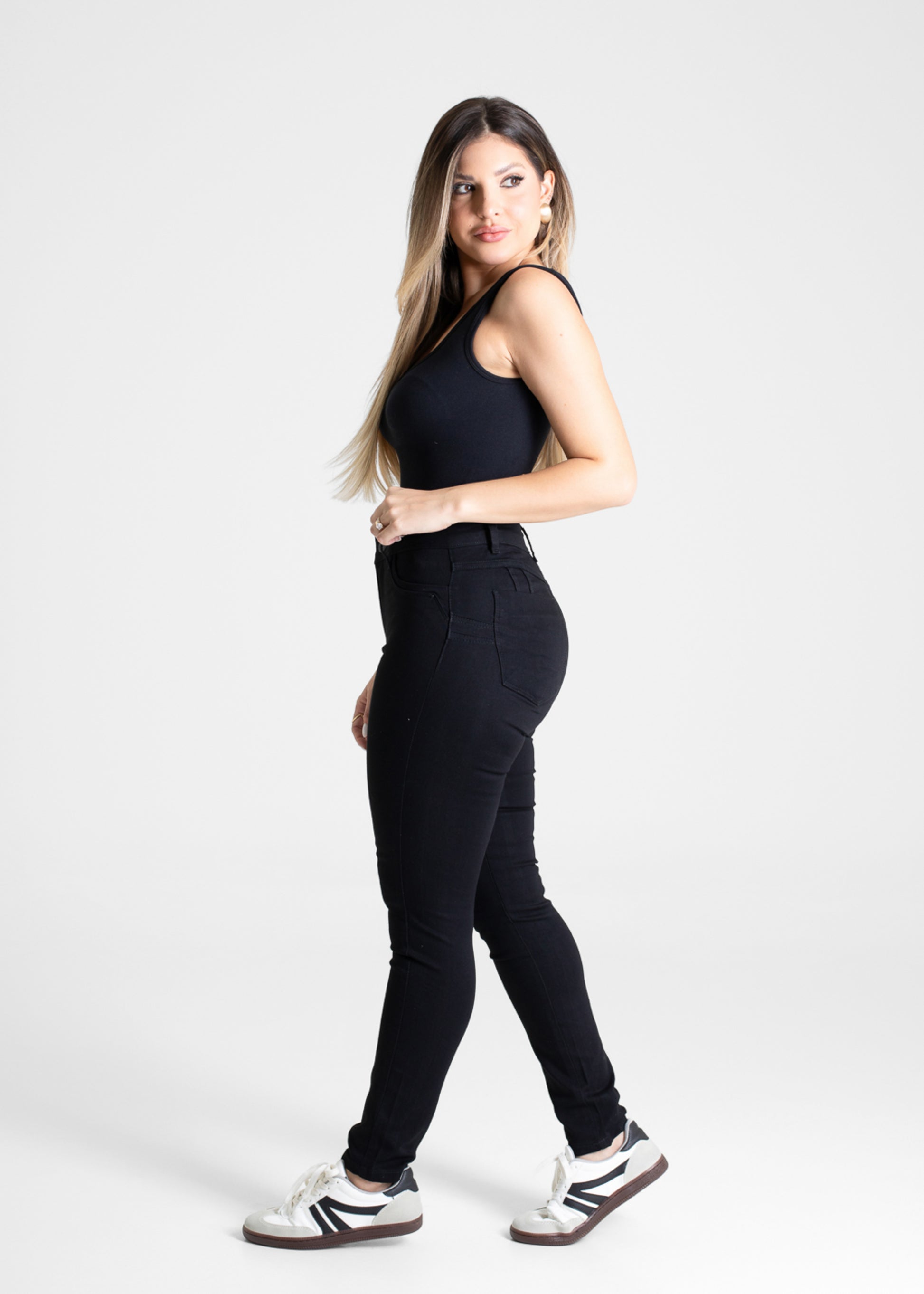Sawary Butt Lift Canvas Pants - 275004 BLACK