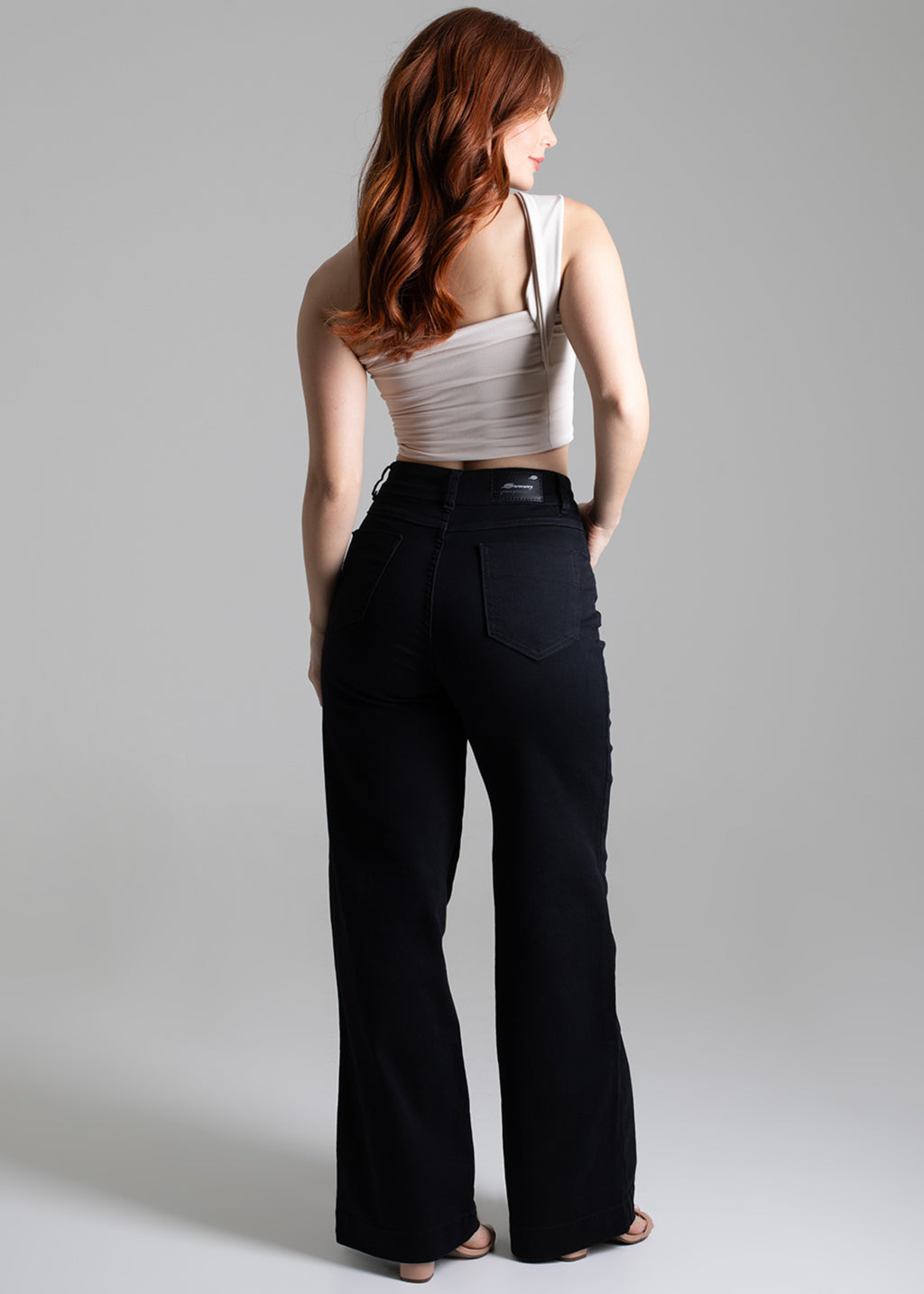 Sawary Wide Leg Canvas Pants - 275028 BLACK
