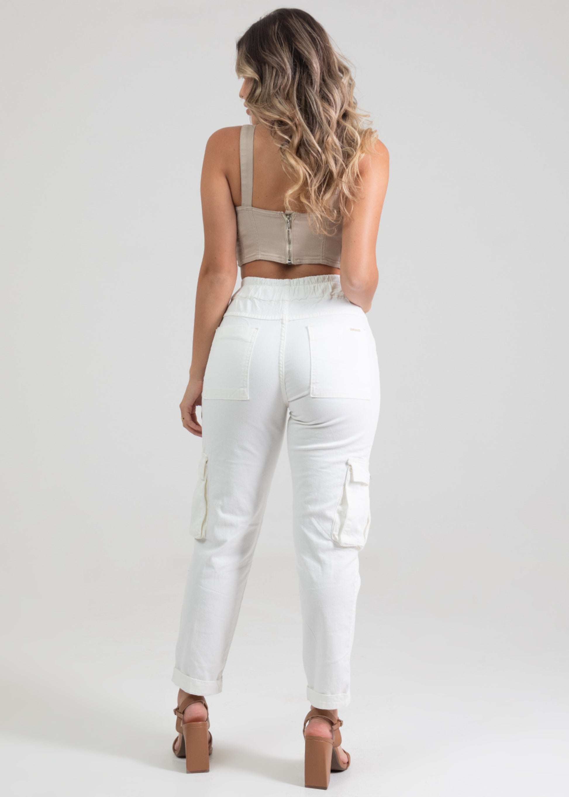 Sawary Mom Canvas Pants - 275860