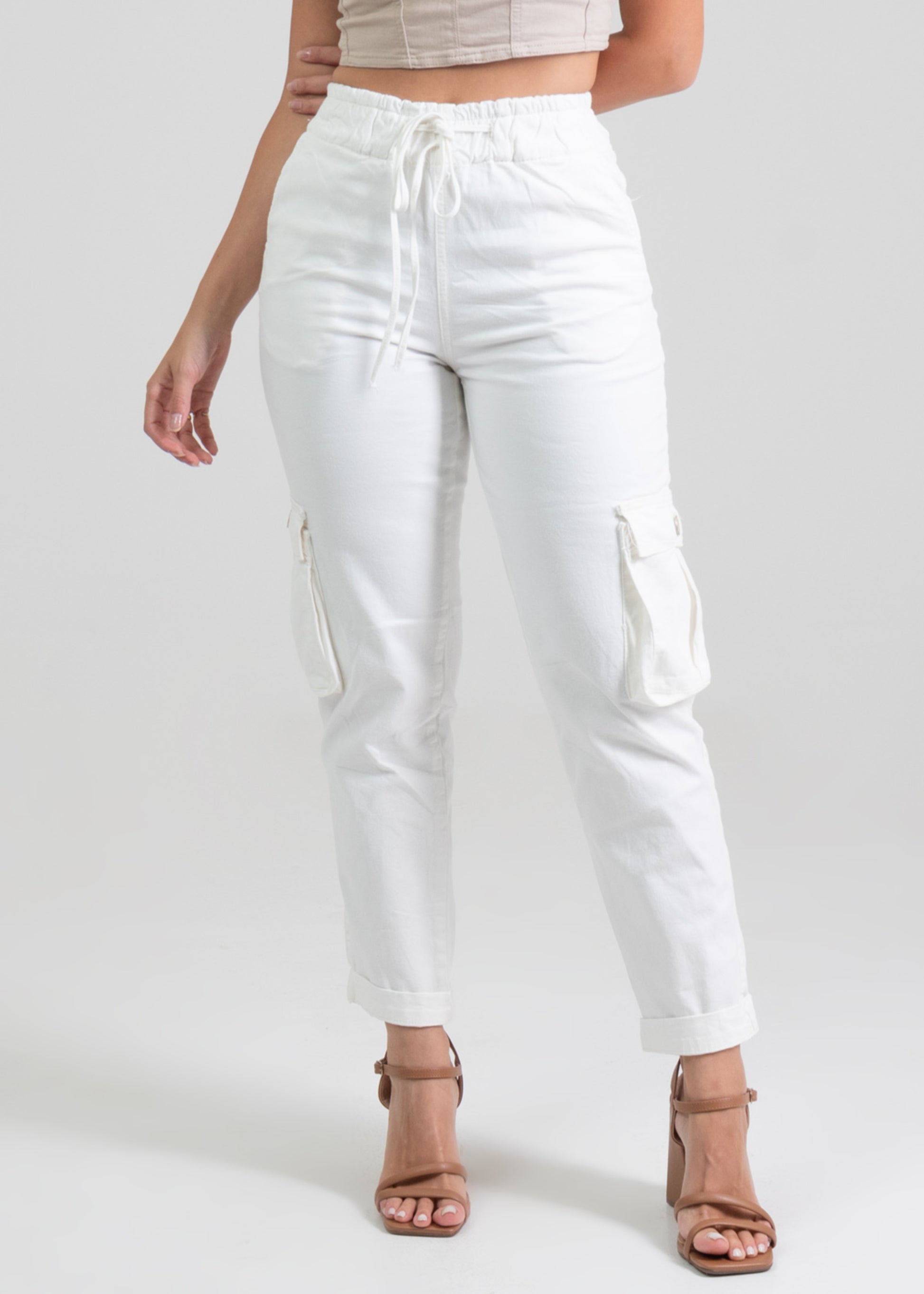 Sawary Mom Canvas Pants - 275860