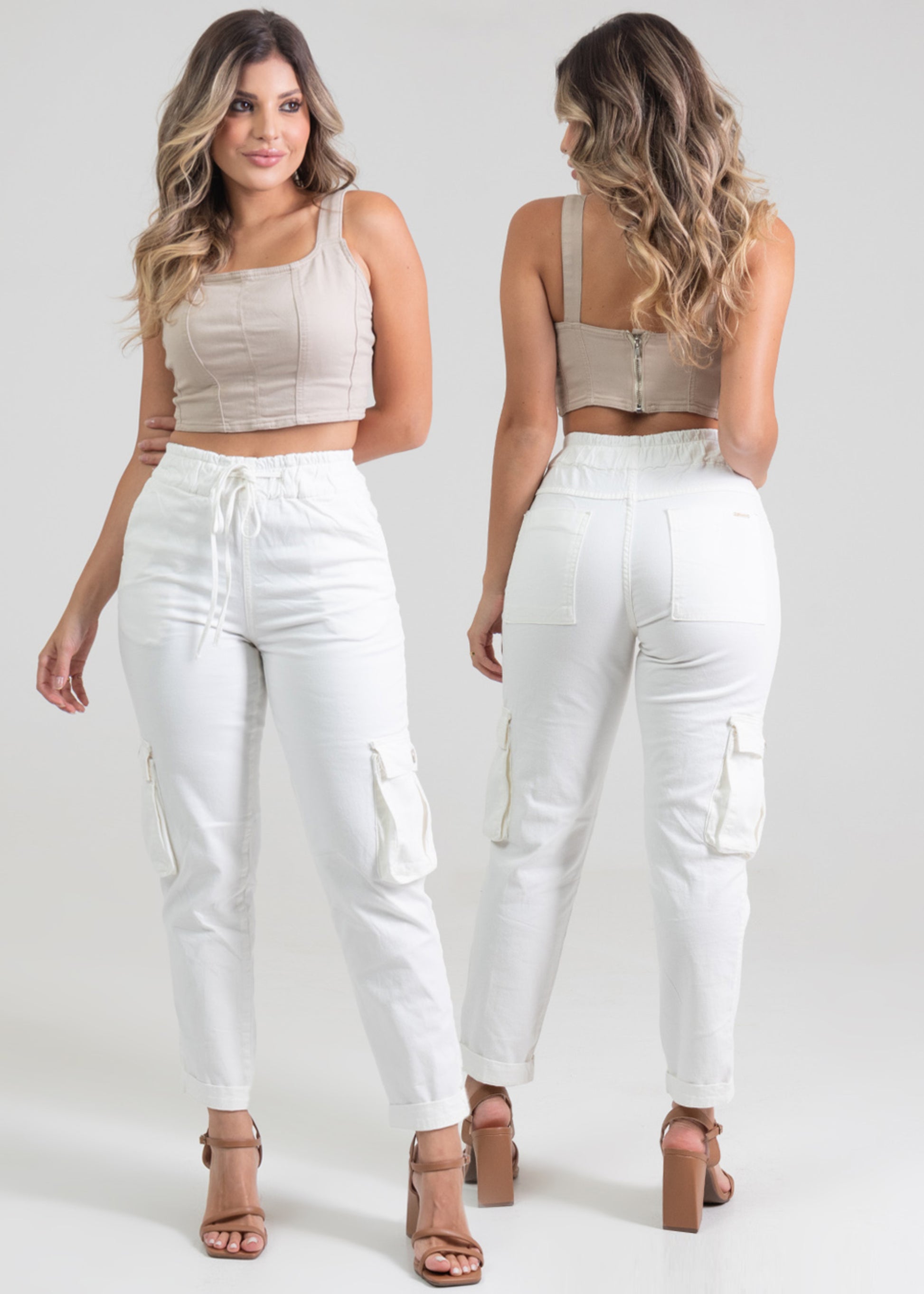 Sawary Mom Canvas Pants - 275860