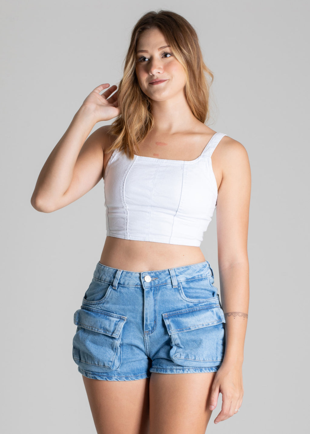 Sawary Cargo Jeans Shorts - 275964