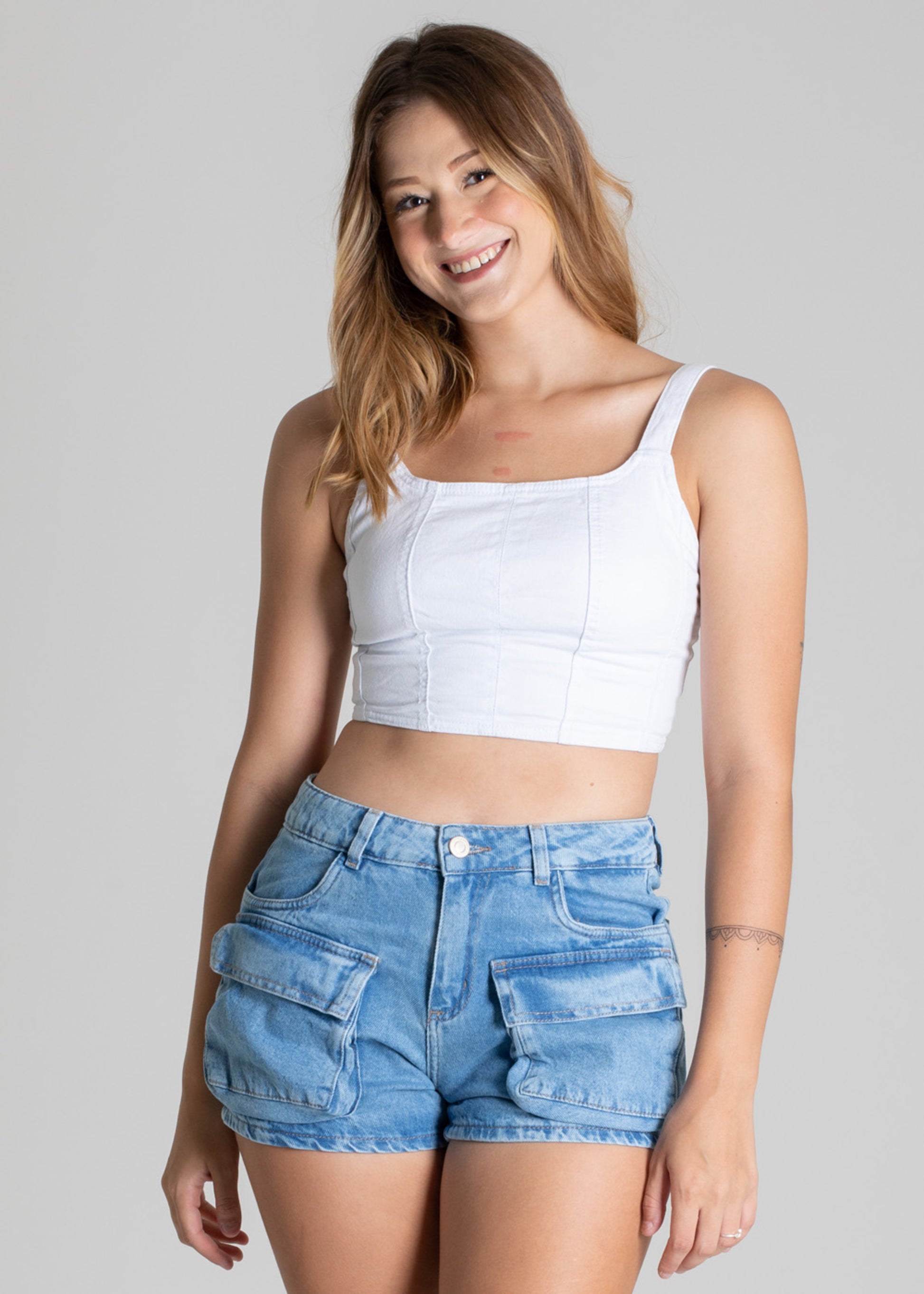 Sawary Cargo Jeans Shorts - 275964