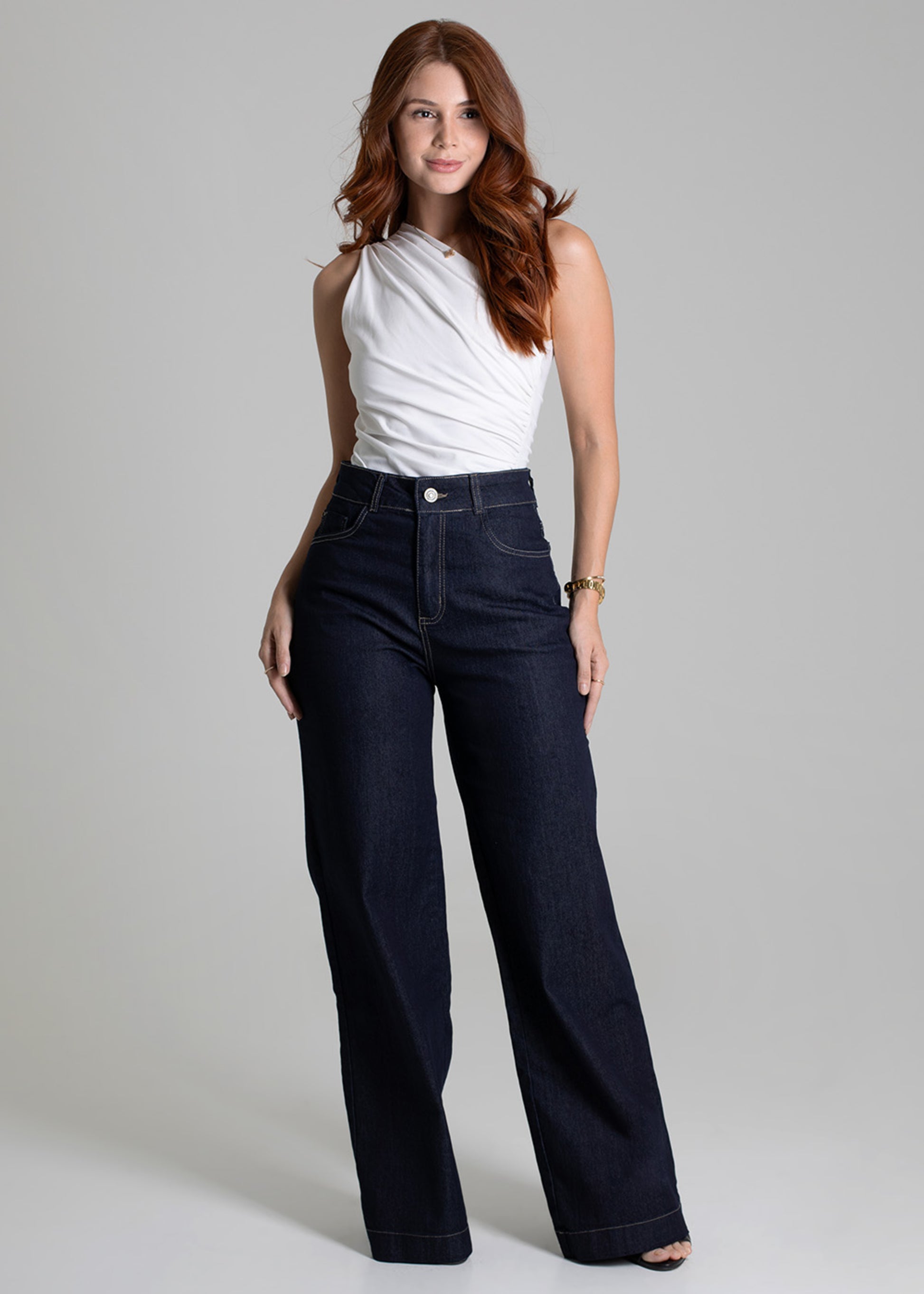 Sawary Wide Leg Jeans Pants - 276266 BLUE