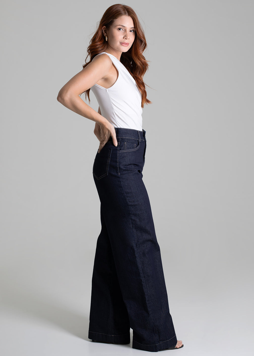 Sawary Wide Leg Jeans Pants - 276266 BLUE