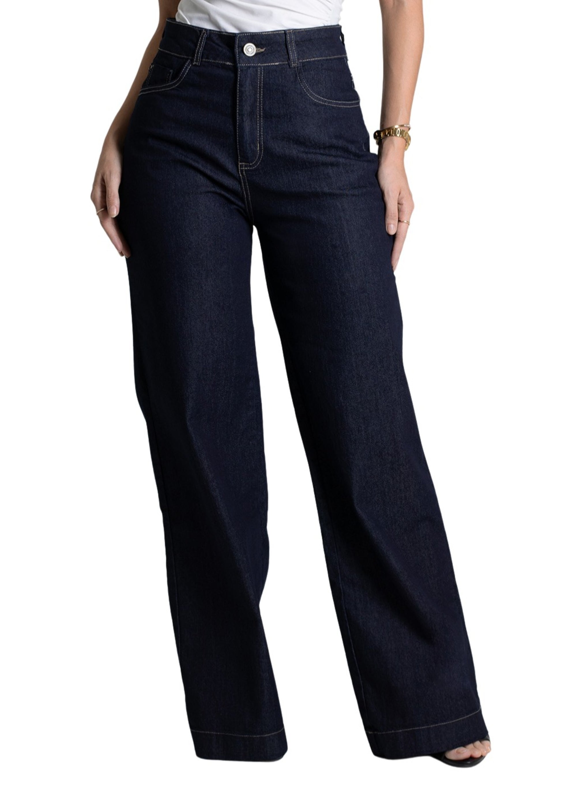 Sawary Wide Leg Jeans Pants - 276266 BLUE