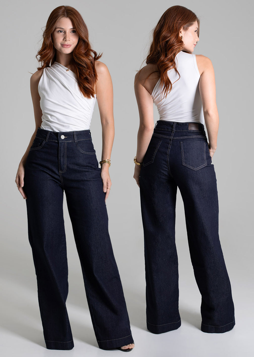 Sawary Wide Leg Jeans Pants - 276266 BLUE