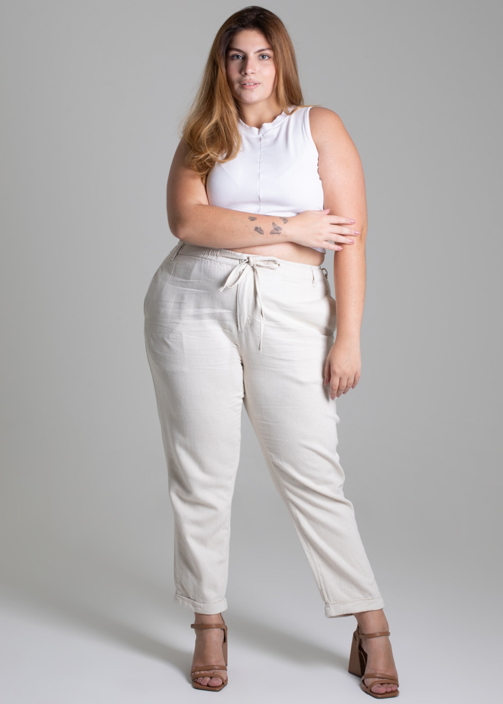 Sawary Plus Size Linen Pants - 276682