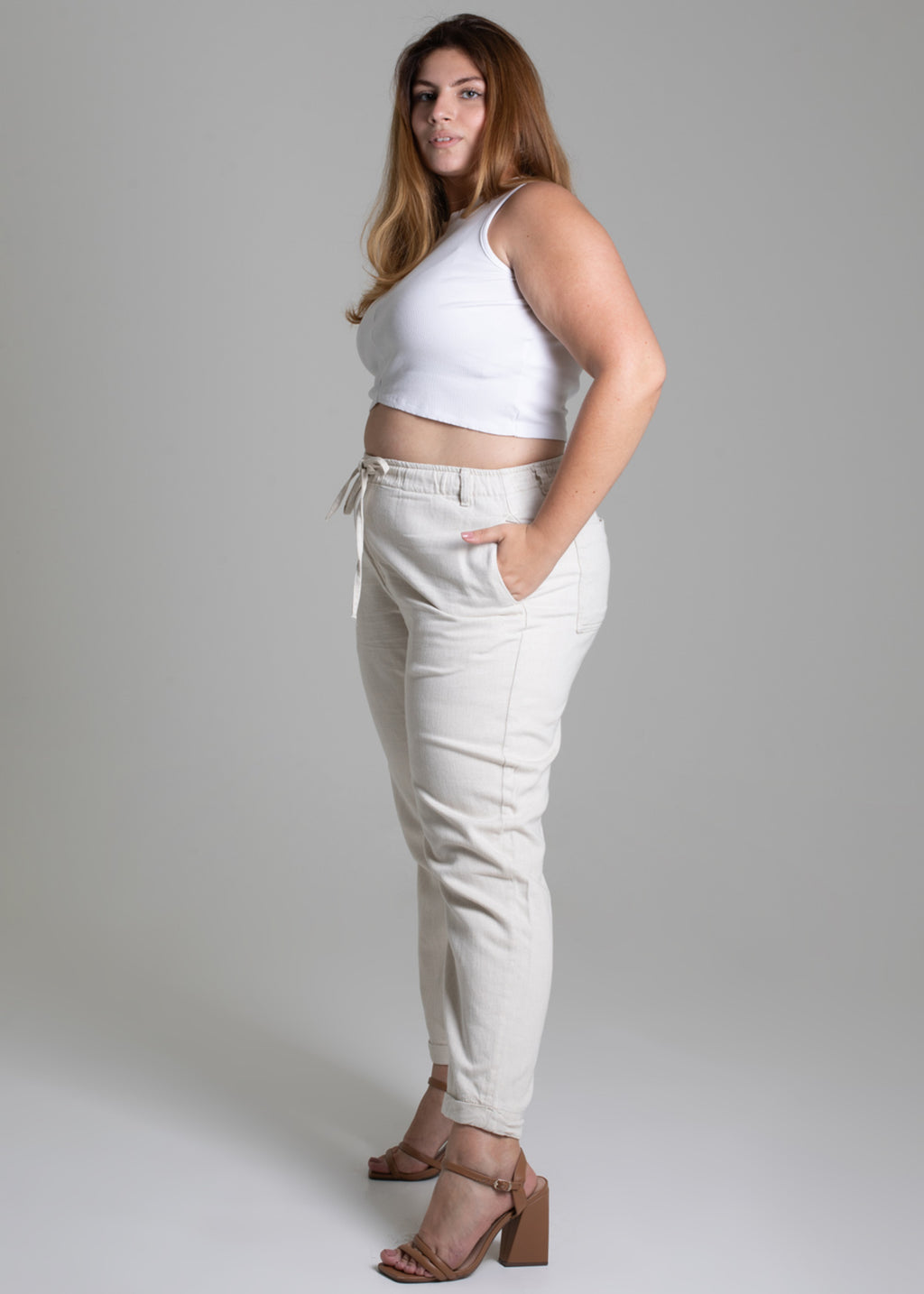 Sawary Plus Size Linen Pants - 276682