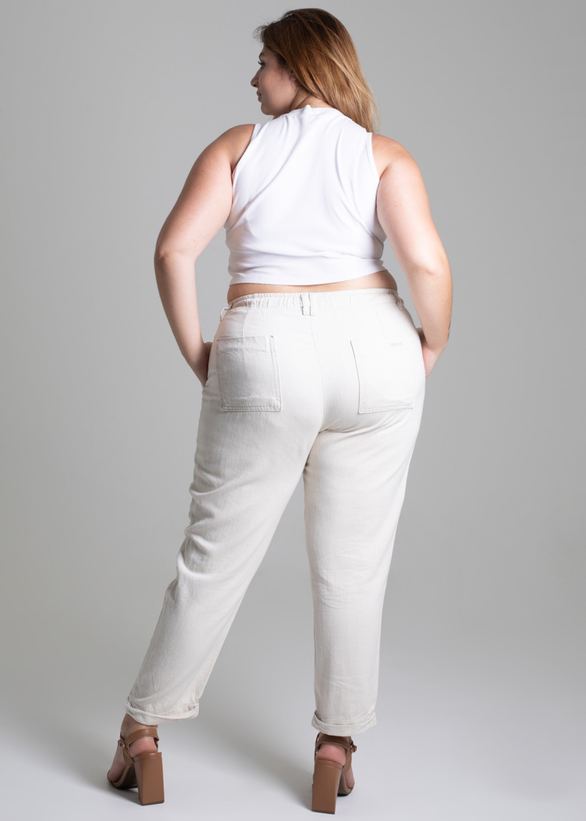 Sawary Plus Size Linen Pants - 276682