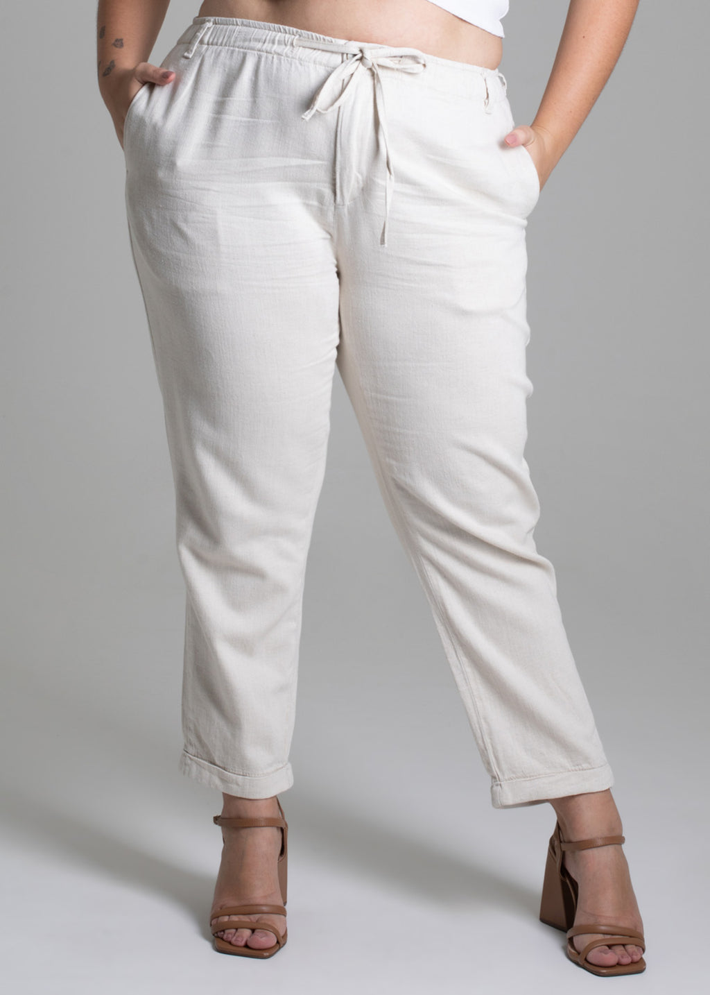 Sawary Plus Size Linen Pants - 276682