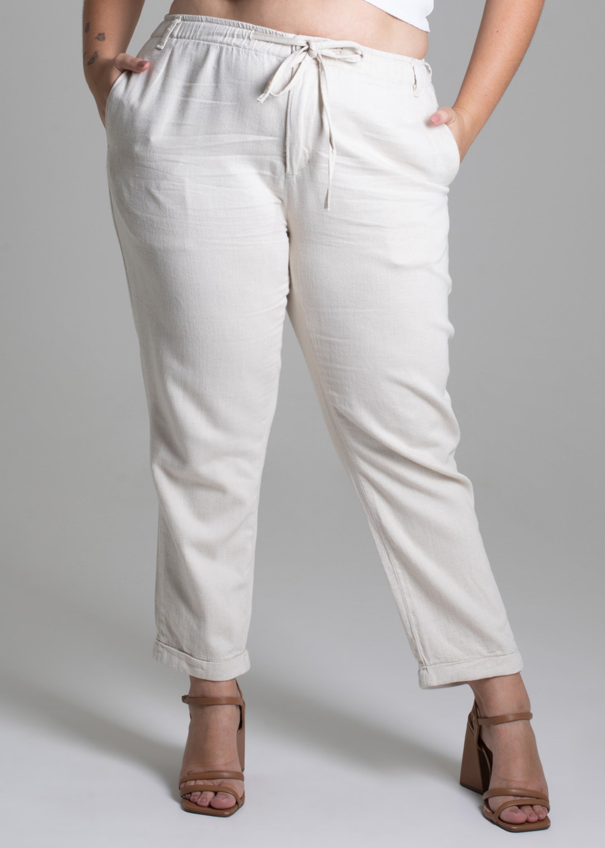 Sawary Plus Size Linen Pants - 276682