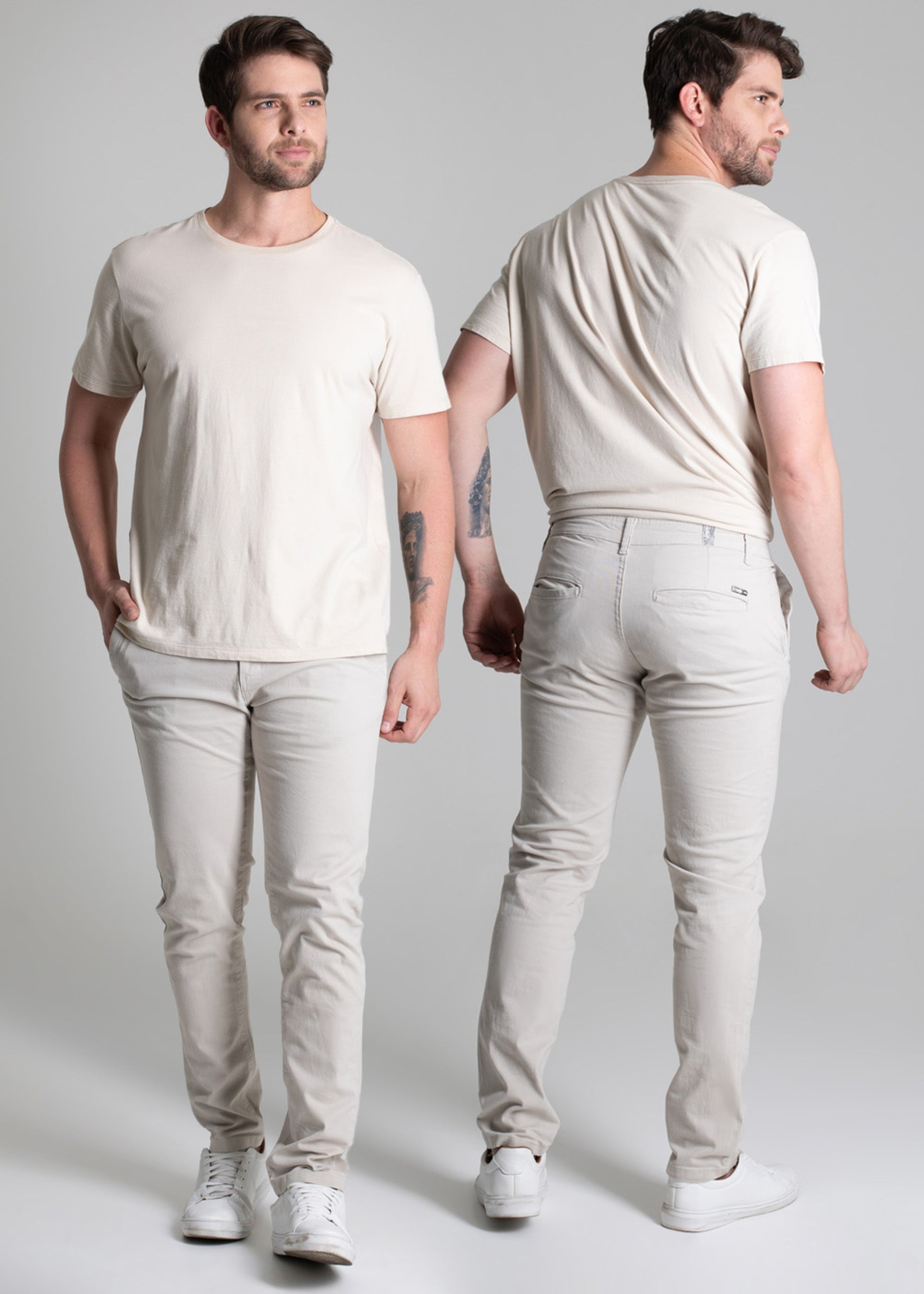 Sawary Skinny Canvas Pants - 277084