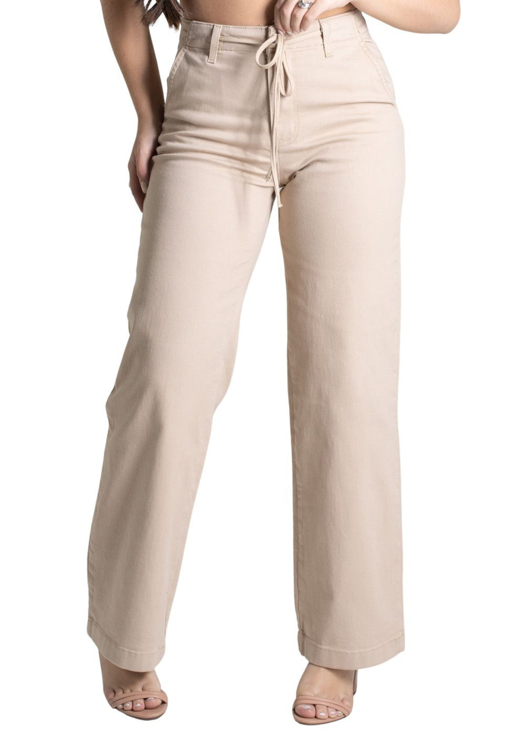 Sawary Wide Leg Canvas Pants - 277232