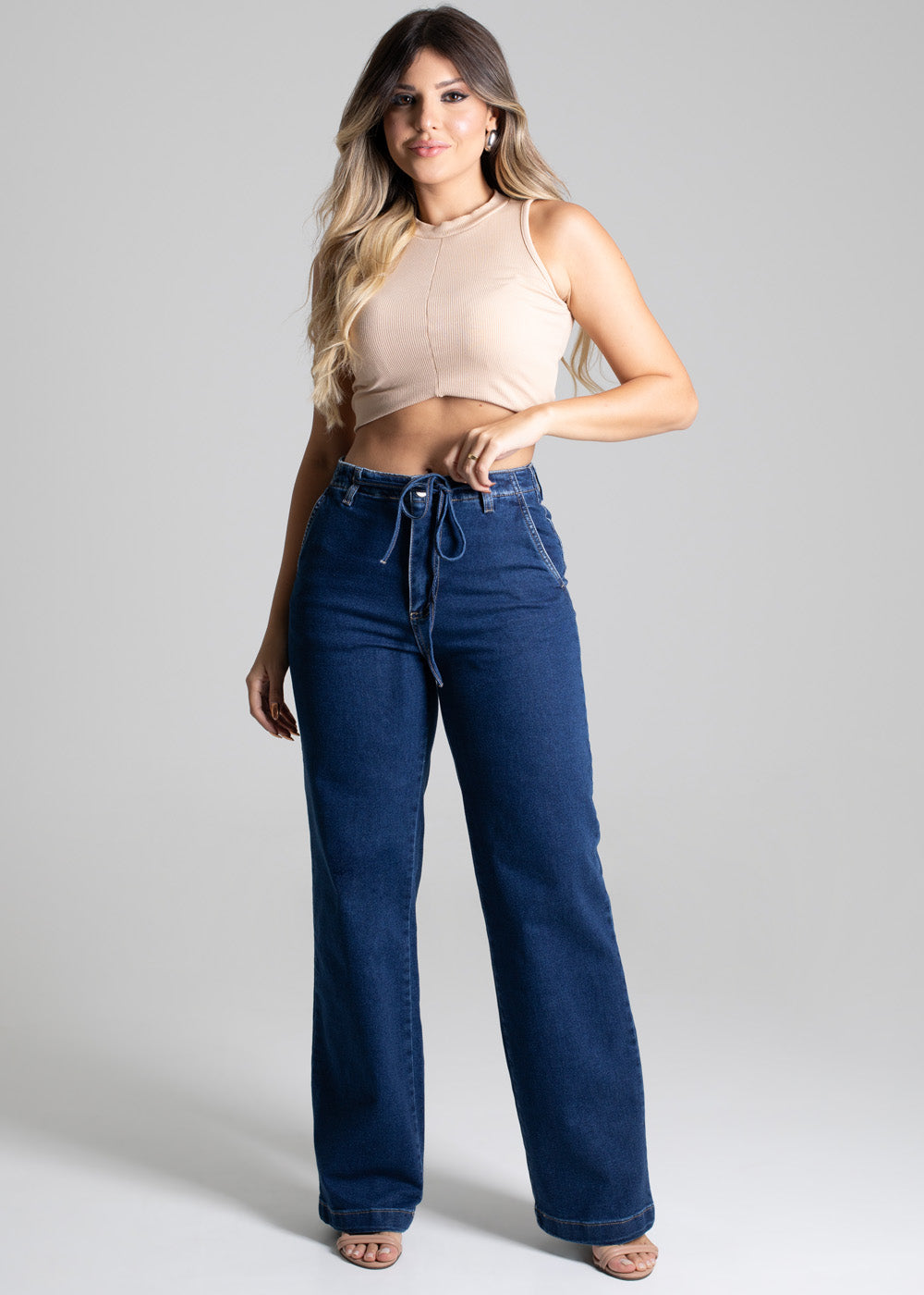 Sawary Wide Leg Jeans Pants - 277248
