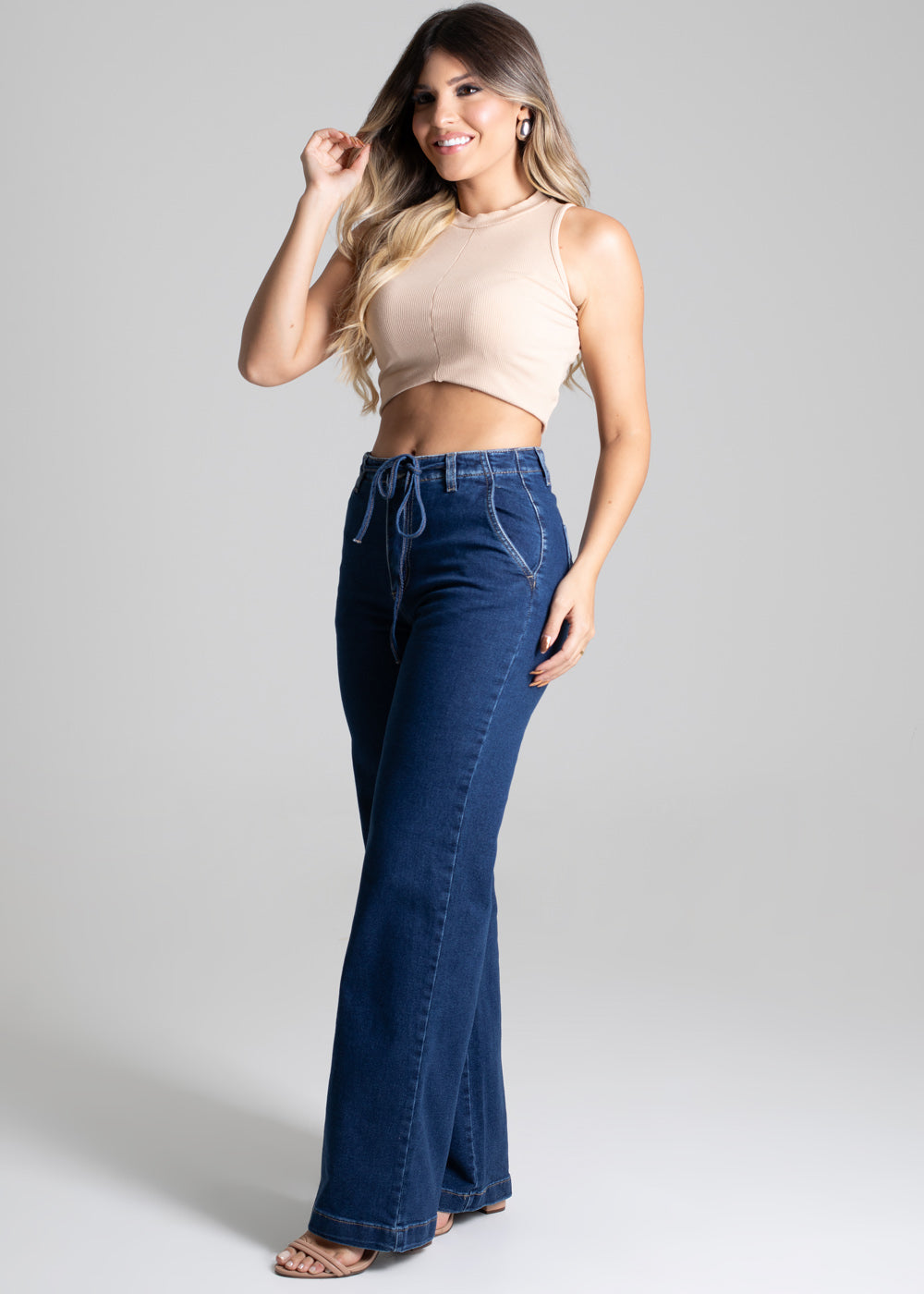 Sawary Wide Leg Jeans Pants - 277248