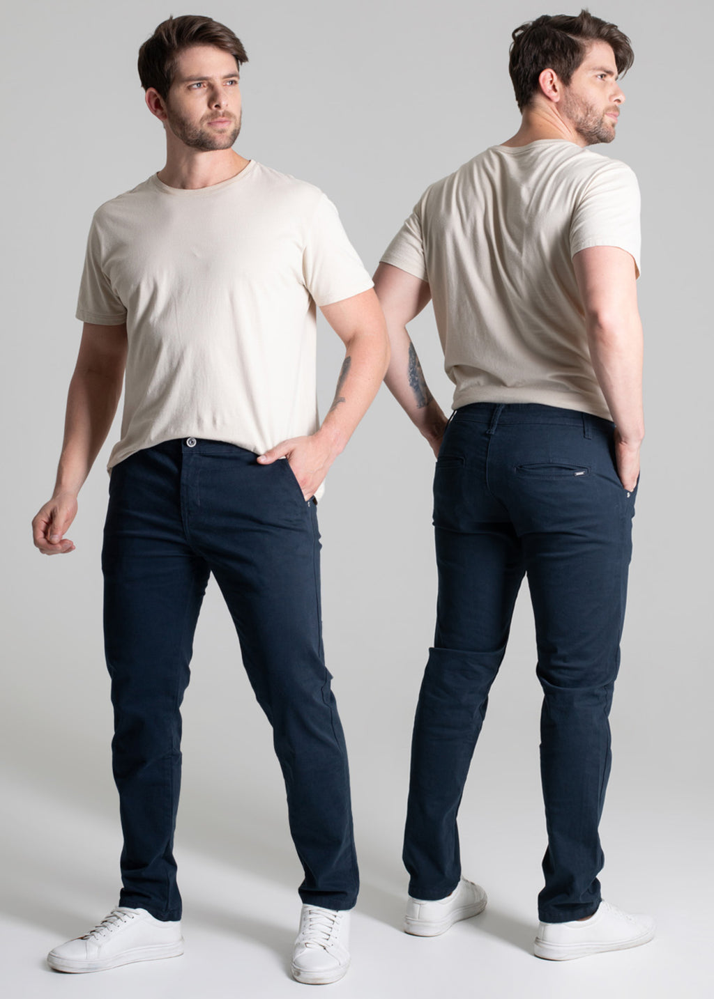 Sawary Skinny Canvas Pants - 277301