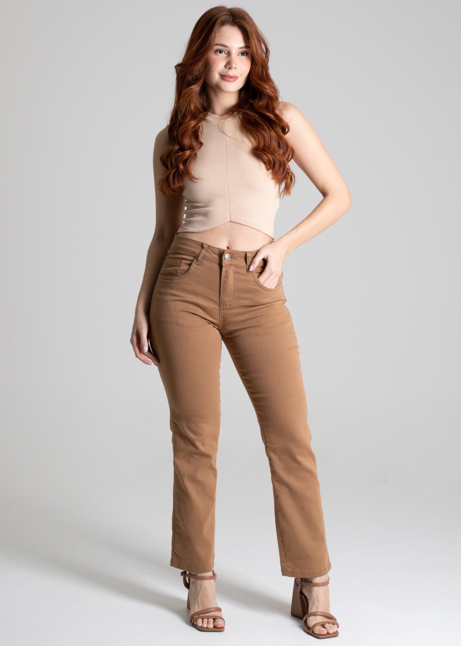 Sawary Straight Canvas Pants - 277311