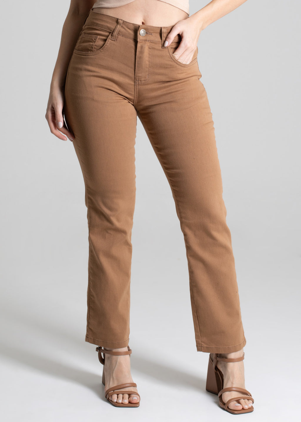 Sawary Straight Canvas Pants - 277311