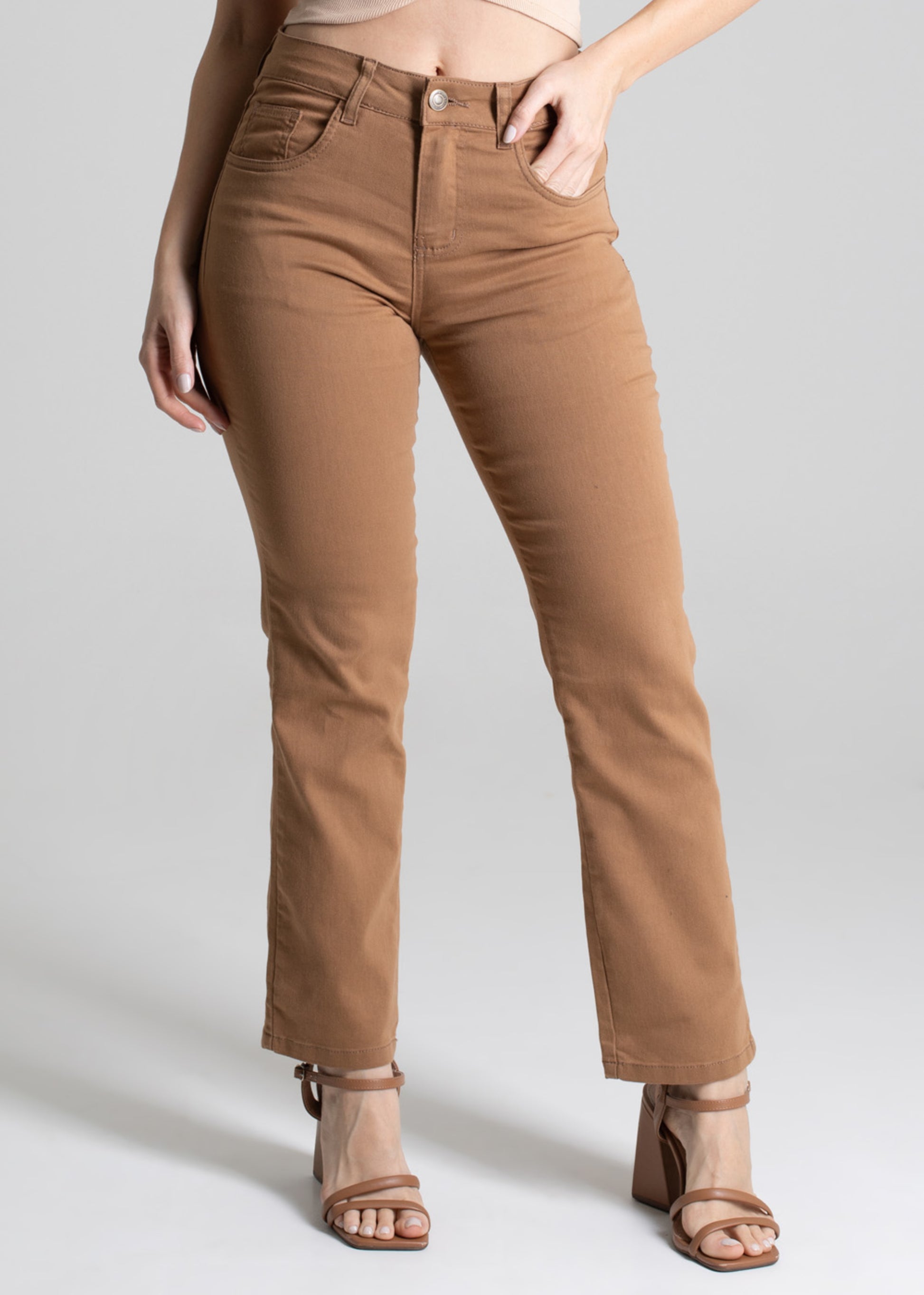 Sawary Straight Canvas Pants - 277311