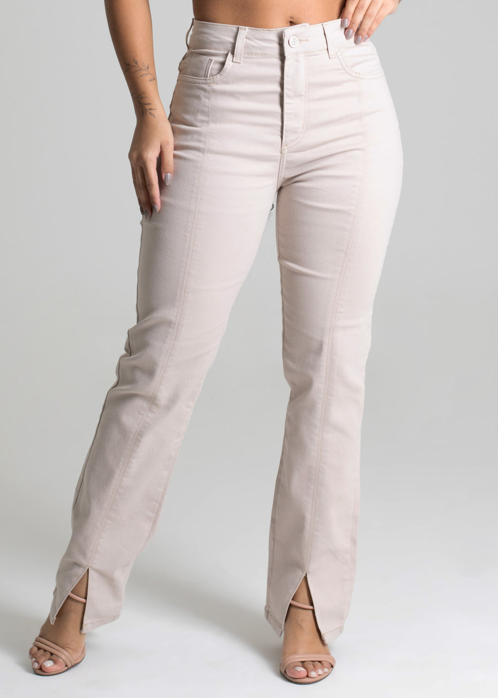 Sawary Straight Canvas Pants - 277346