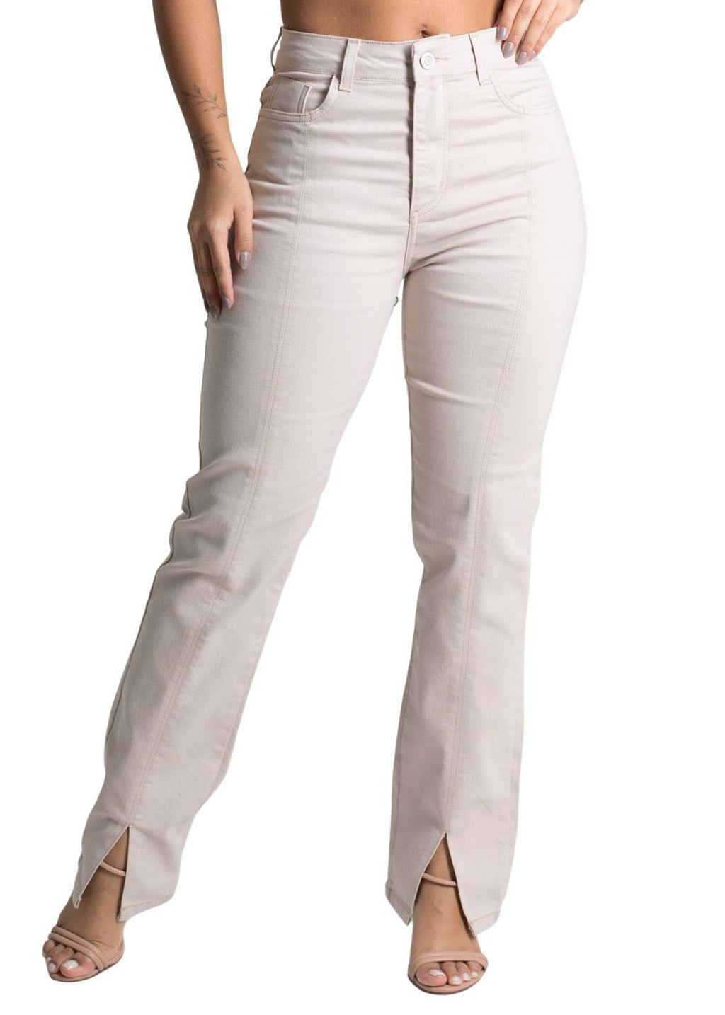 Sawary Straight Canvas Pants - 277346
