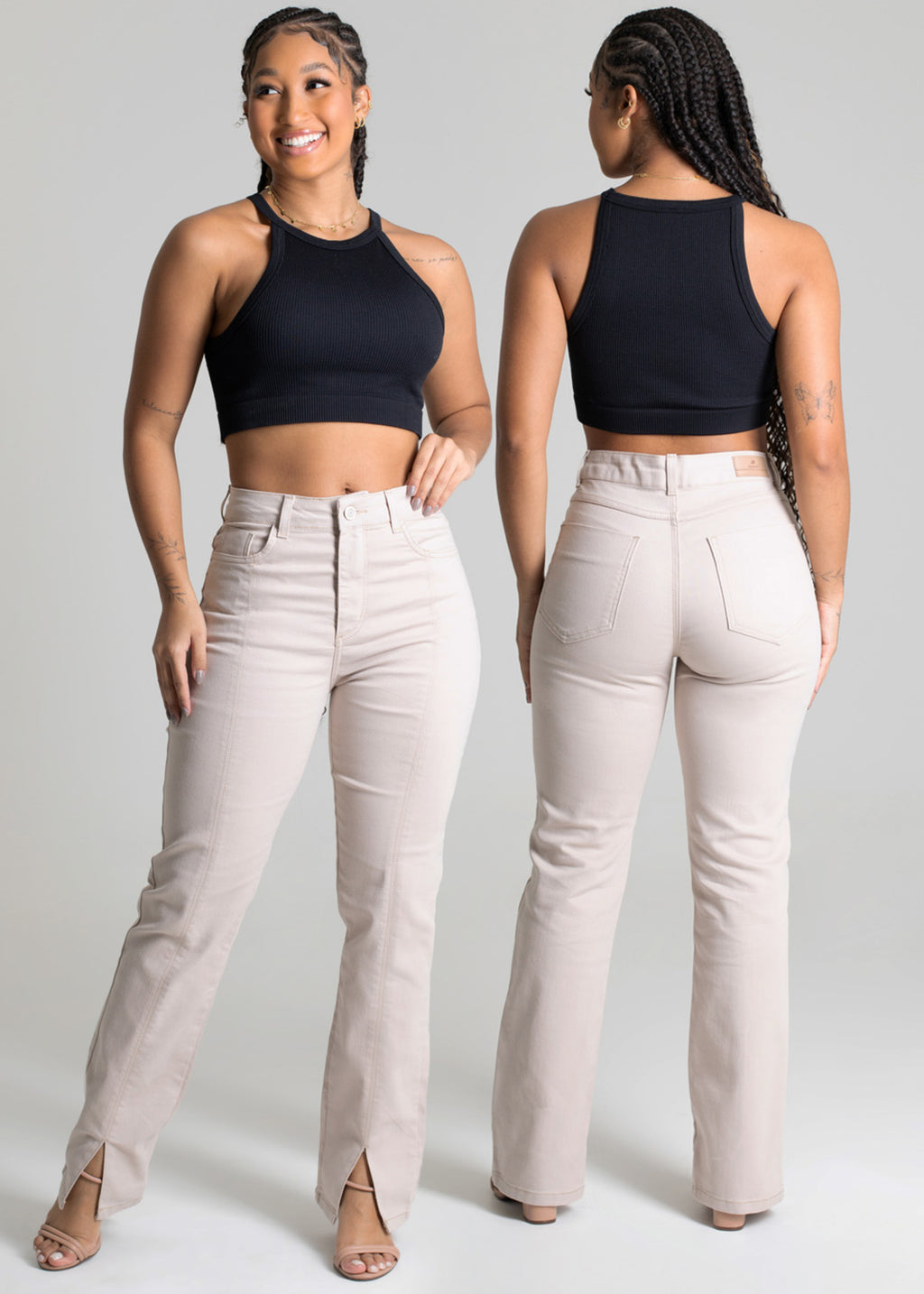 Sawary Straight Canvas Pants - 277346