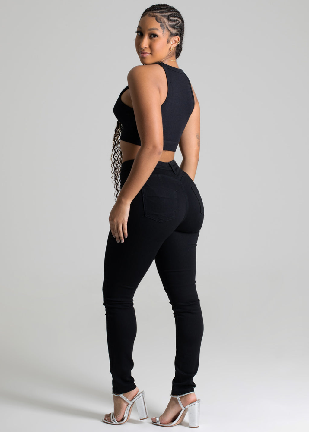 Sawary Butt Shaping Canvas Pants - 277452 BLACK
