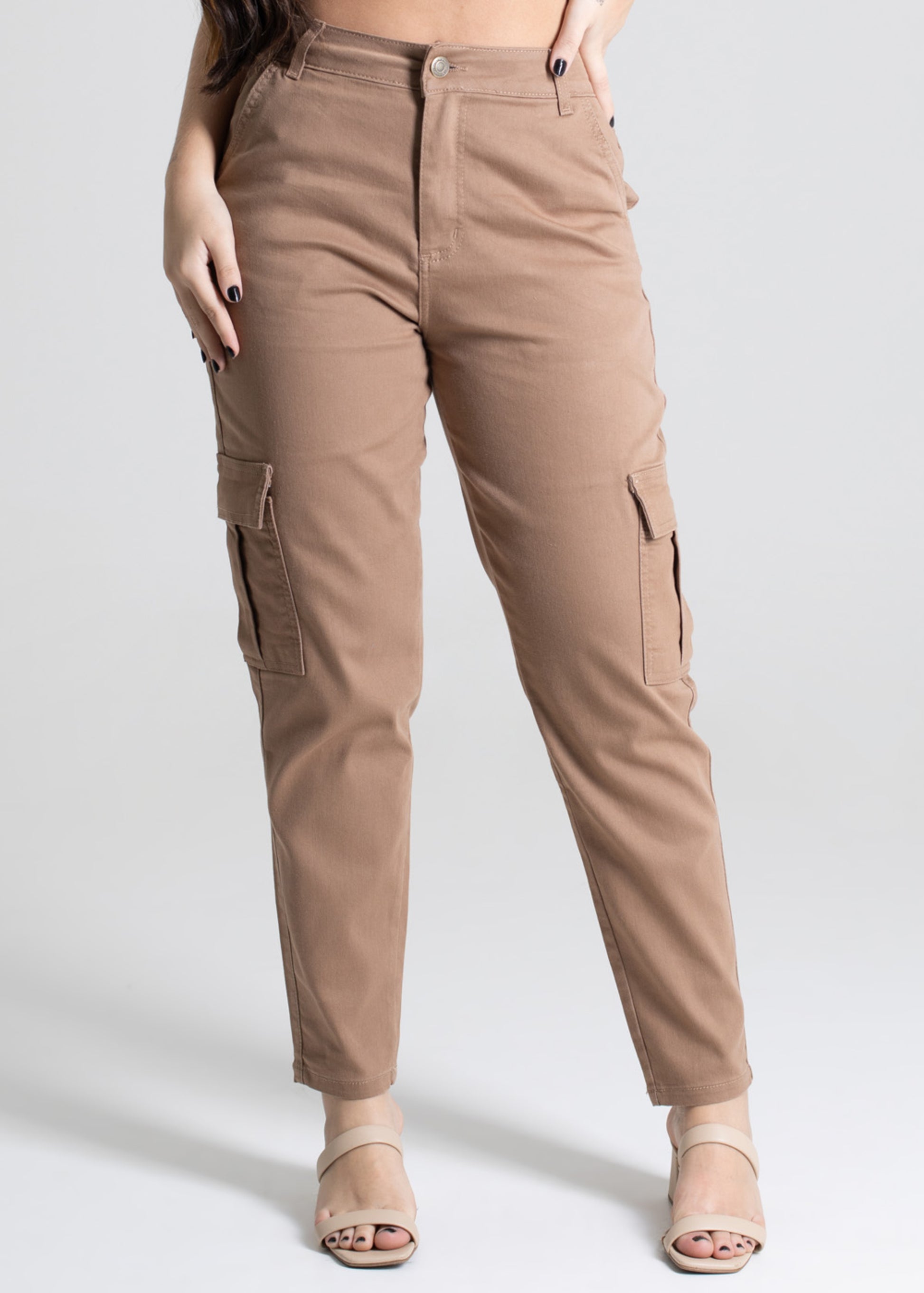 Sawary Mom Canvas Pants - 277575 BEIGE