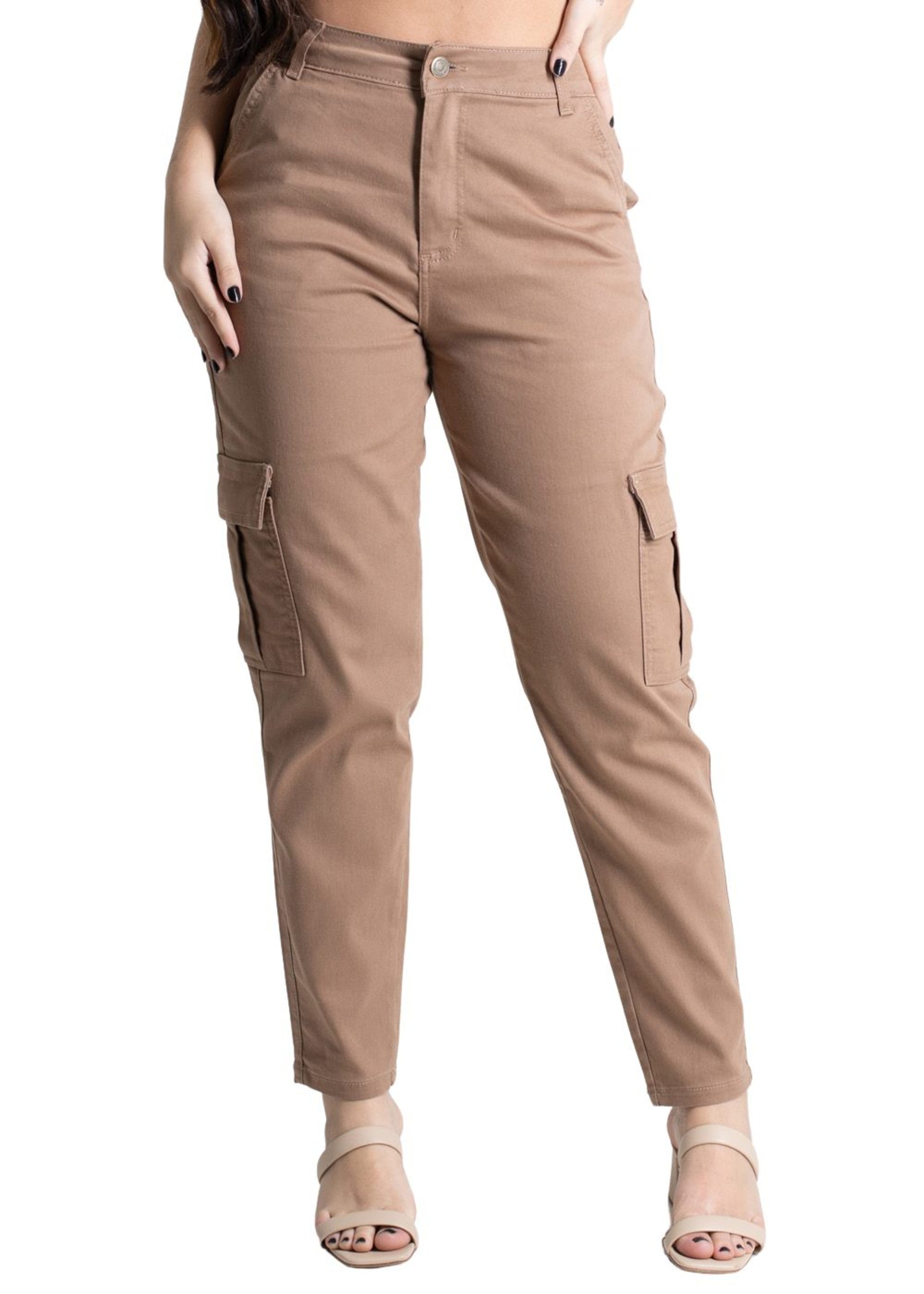 Sawary Mom Canvas Pants - 277575 BEIGE