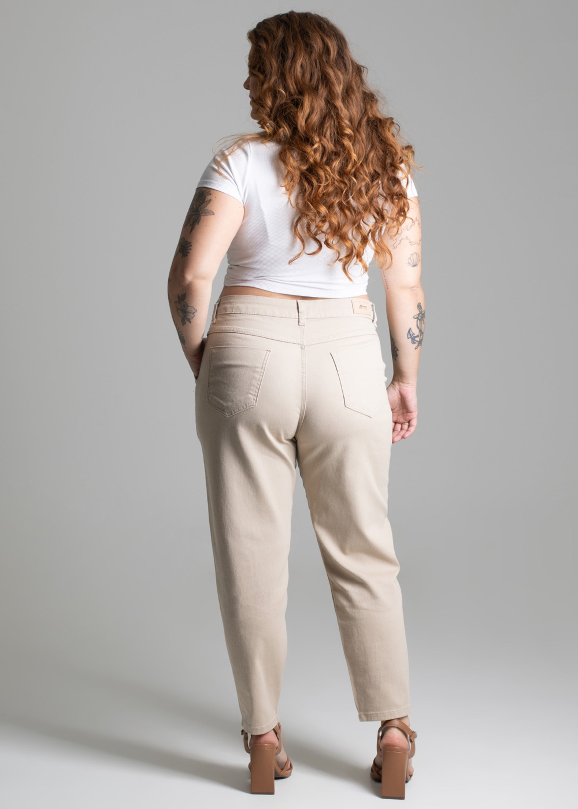 Sawary Plus Size Mom Canvas Pants -277661