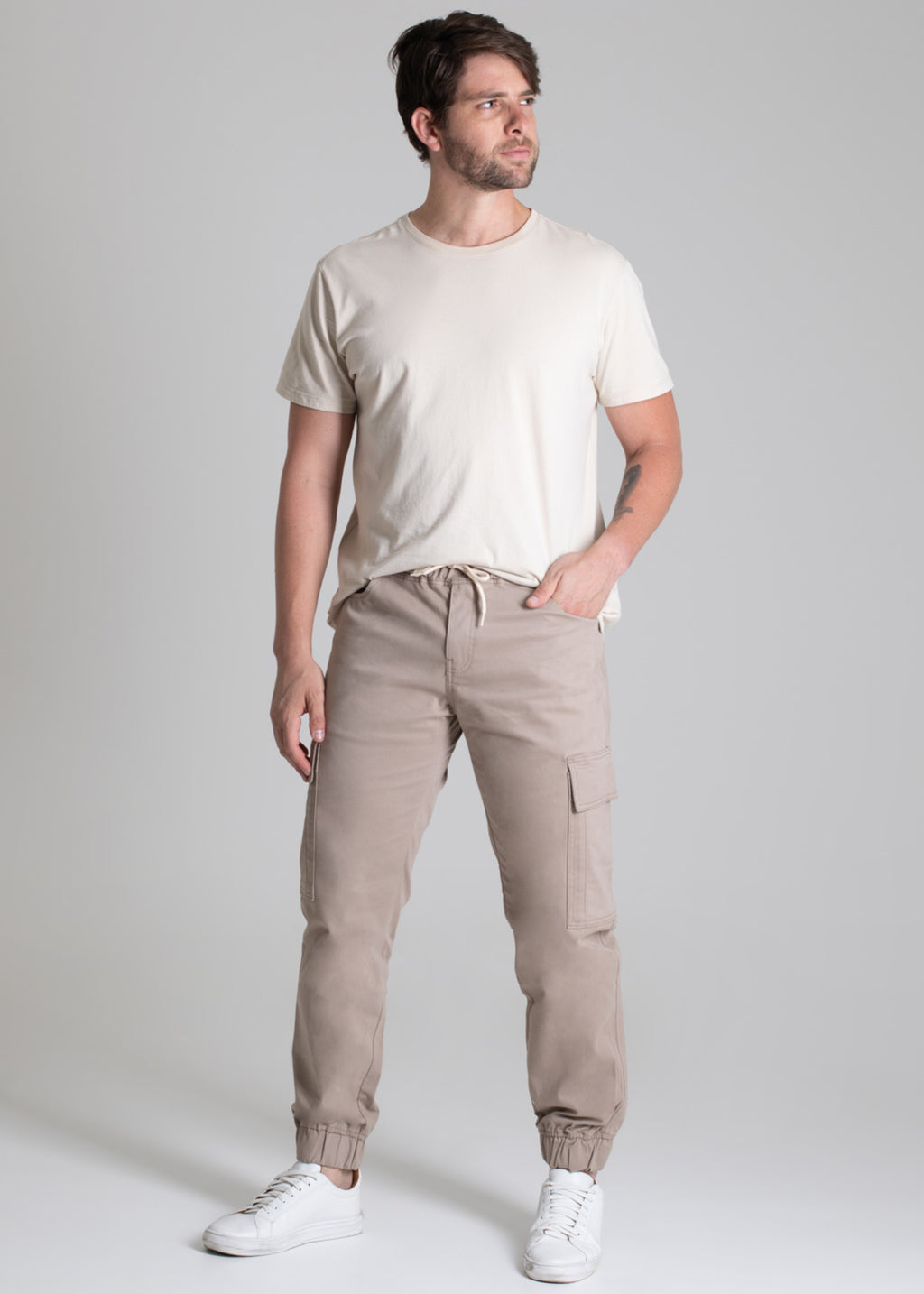 Sawary Jogger Canvas Pants - 278153 BEIGE