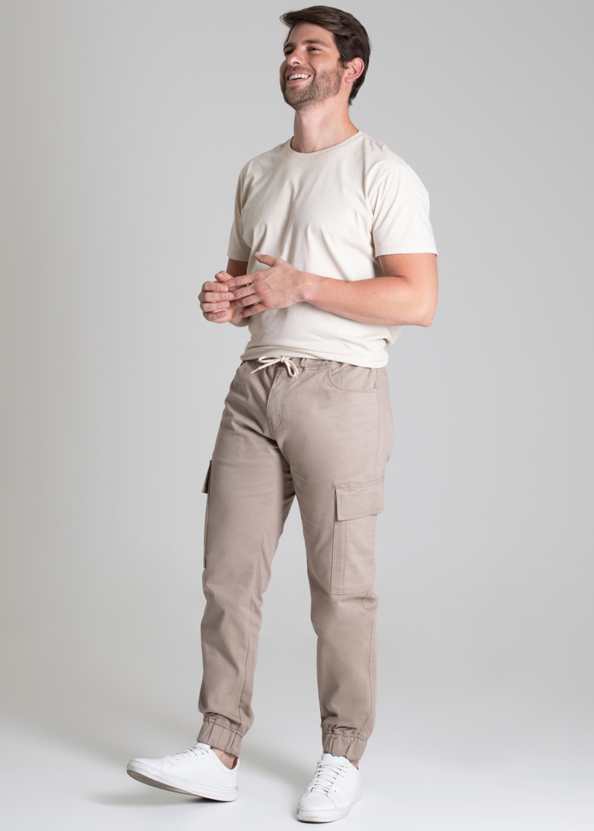 Sawary Jogger Canvas Pants - 278153 BEIGE
