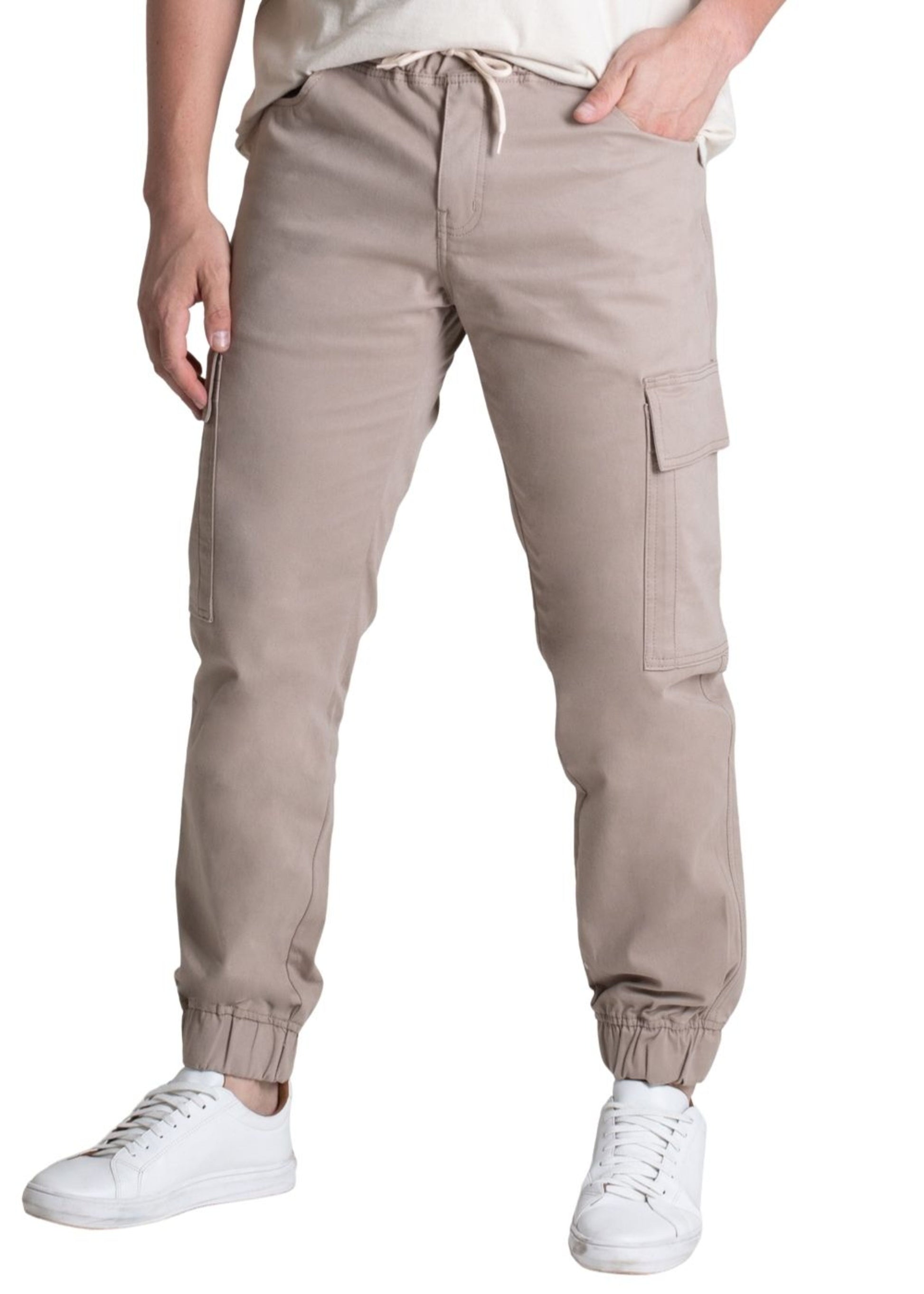 Sawary Jogger Canvas Pants - 278153 BEIGE