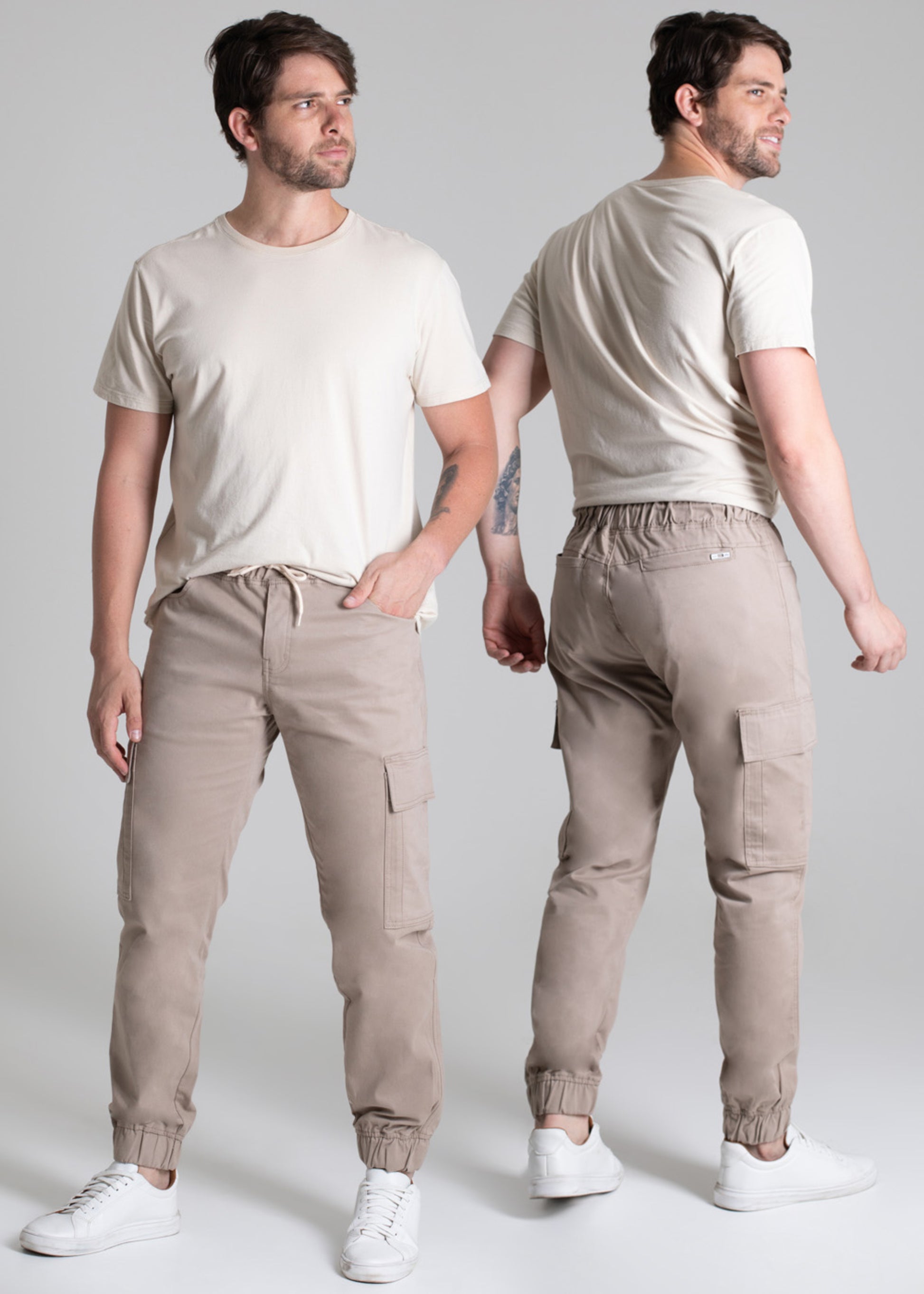 Sawary Jogger Canvas Pants - 278153 BEIGE