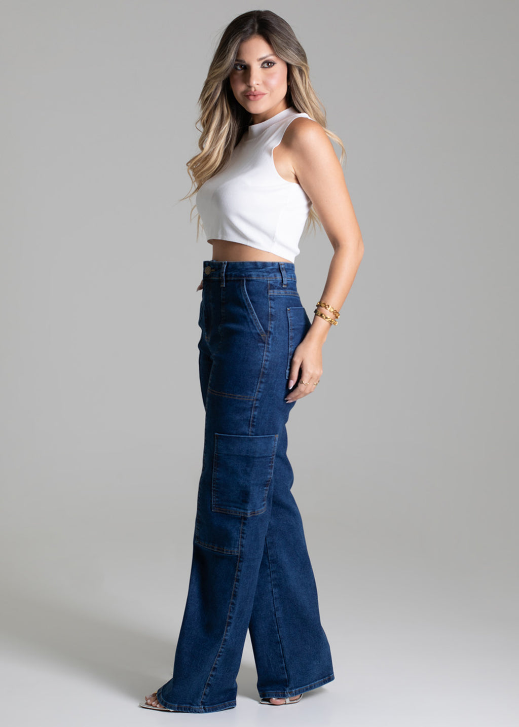 Sawary Wide Leg Jeans Pants - 278418
