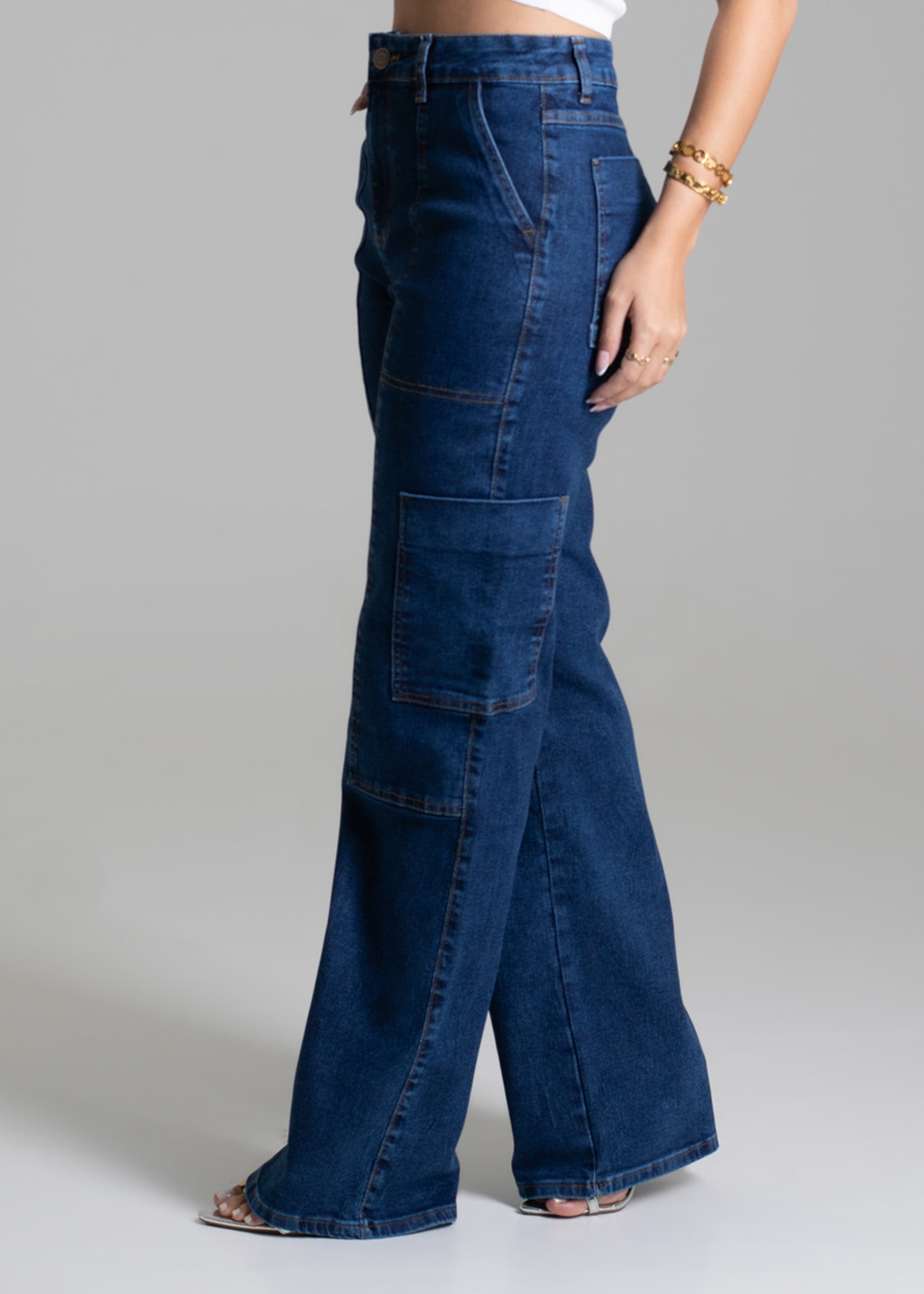 Sawary Wide Leg Jeans Pants - 278418