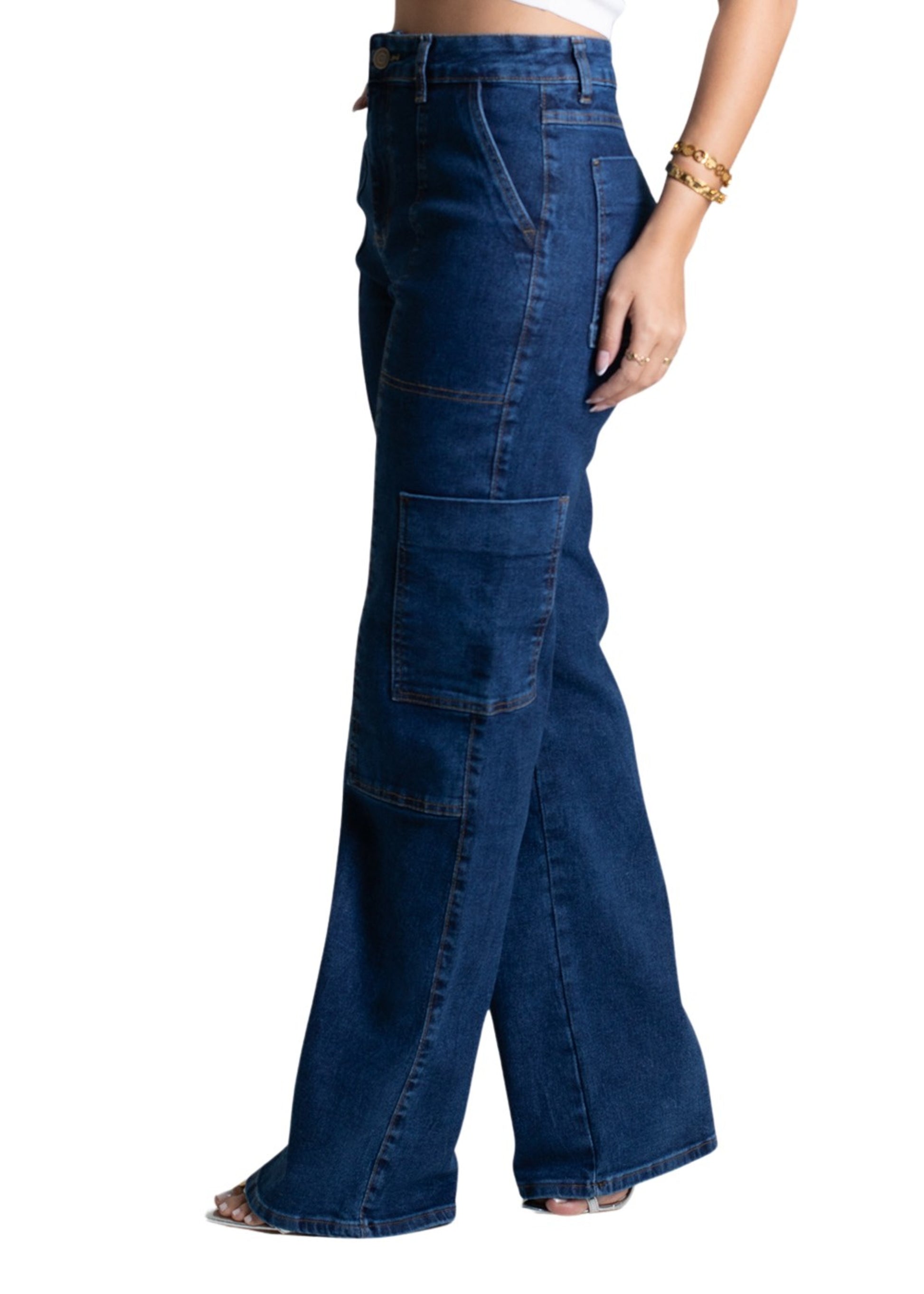 Sawary Wide Leg Jeans Pants - 278418