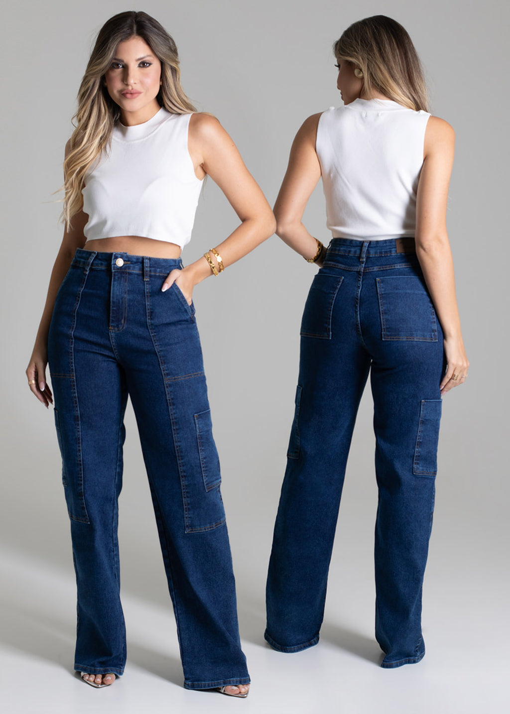 Sawary Wide Leg Jeans Pants - 278418