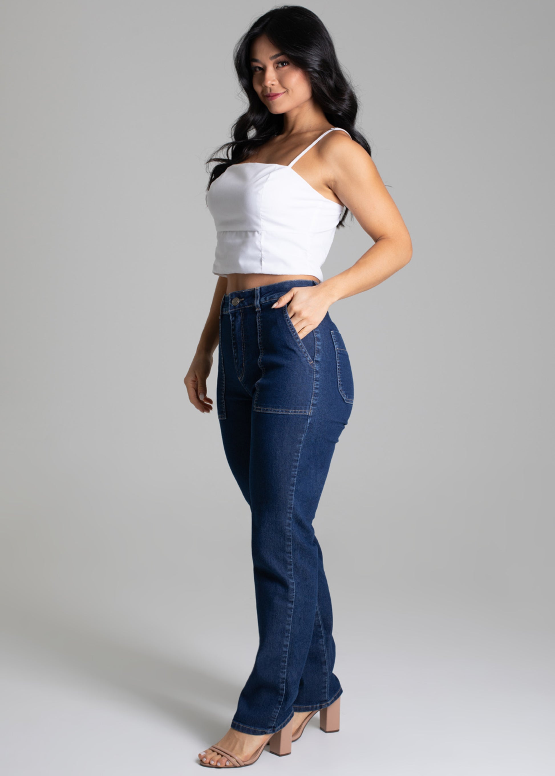 Sawary Straight Petit Jeans Pants - 278453