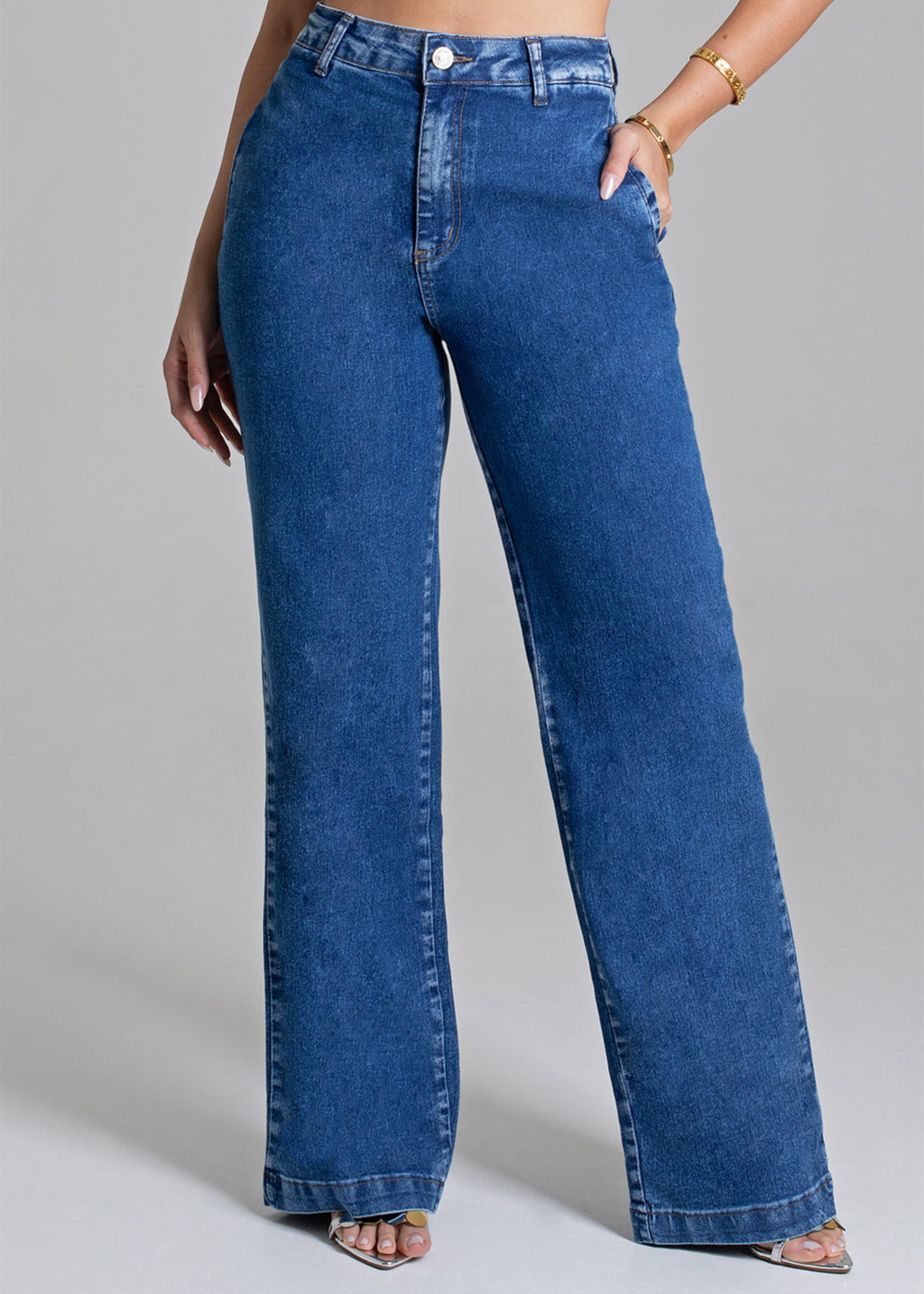 Sawary Wide Leg Jeans Pants - 278534