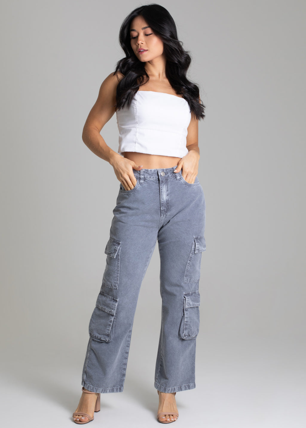Sawary Straight Canvas Pants - 278902