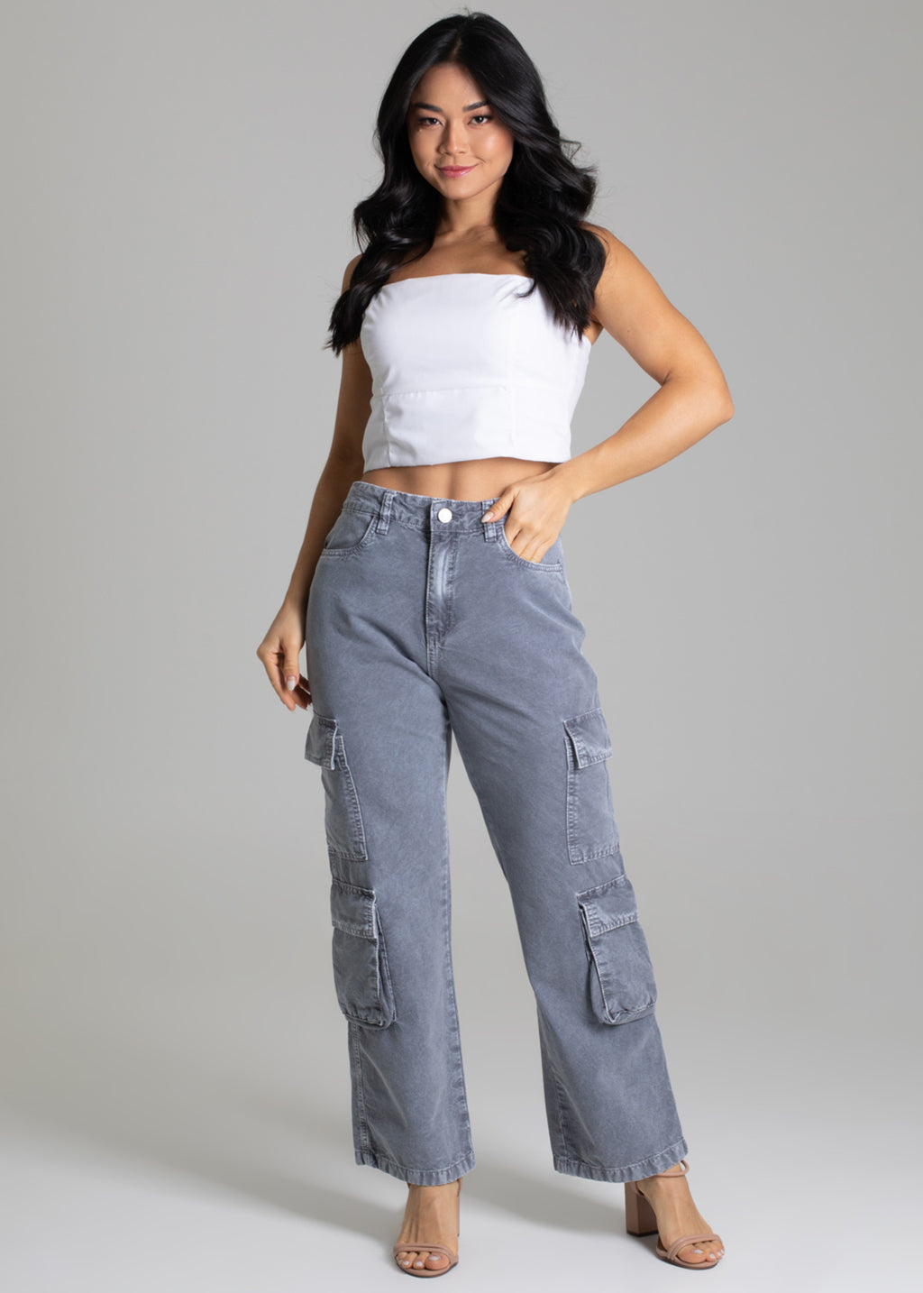 Sawary Straight Canvas Pants - 278902